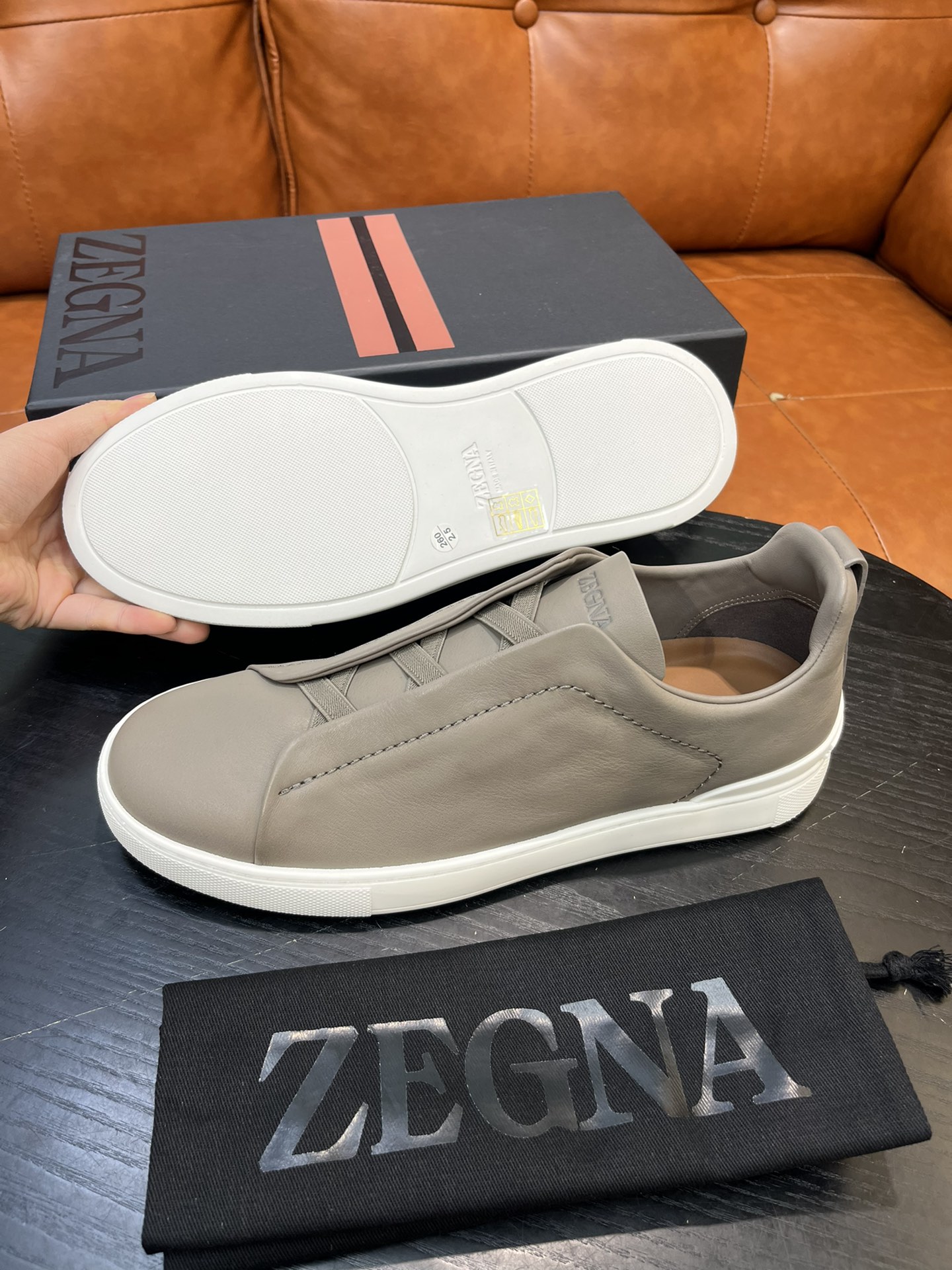 Ermenegildo Zegna Triple Stitch Leather Sneakers - Slip-On Style & Lightweight 4 i1715496277 5013 2