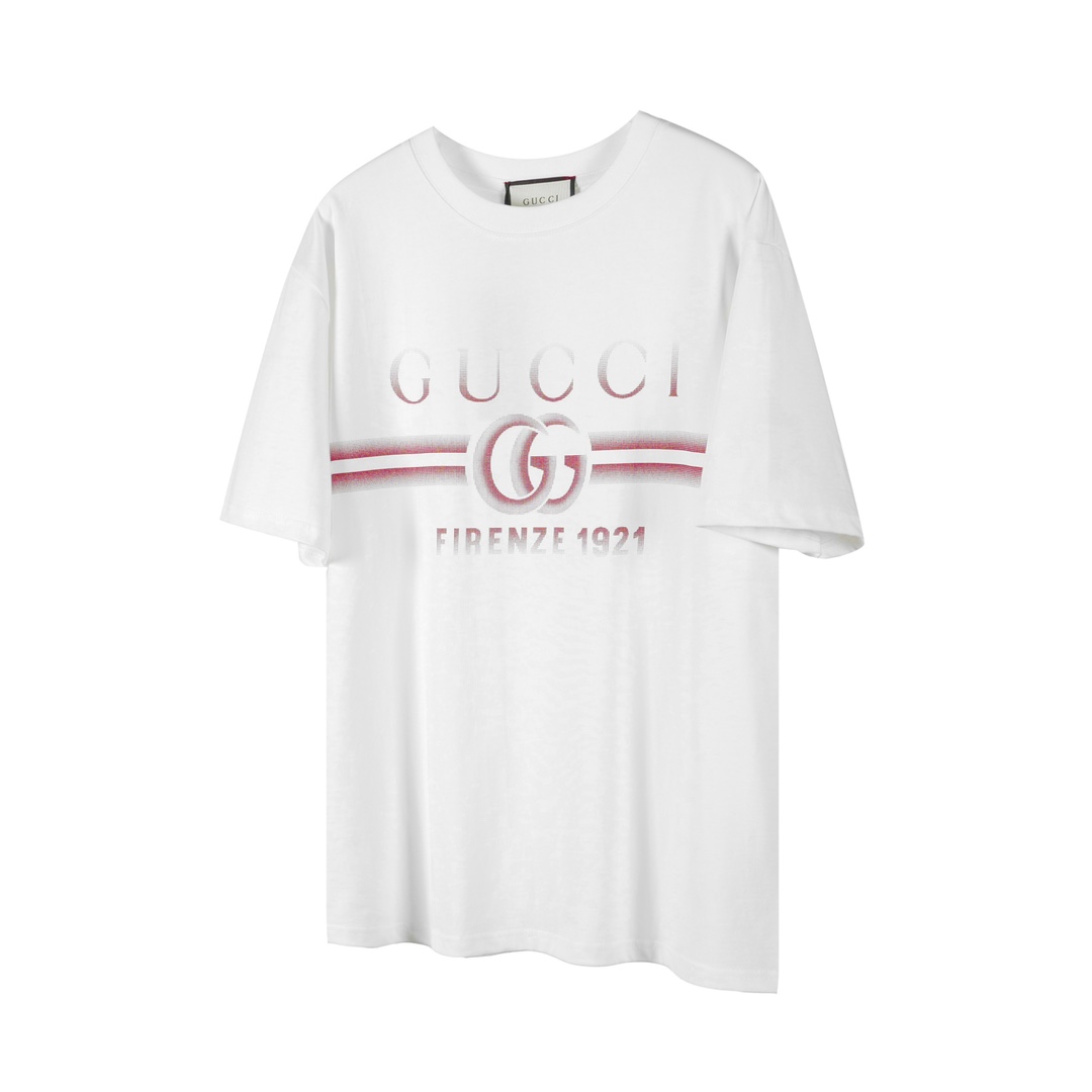 「G16」 Gucci/古驰 Camiseta de manga corta de nueva colección 24ss con estampado de rayas doble G. La tela utiliza algodón …