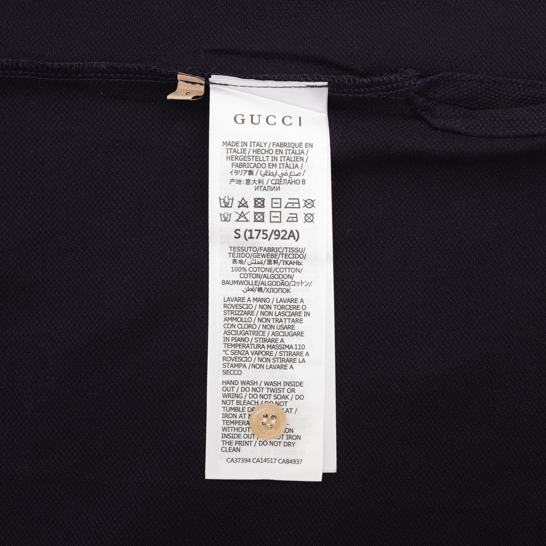 GUCCI/古驰 双G刺绣LOGO翻领Polo短袖