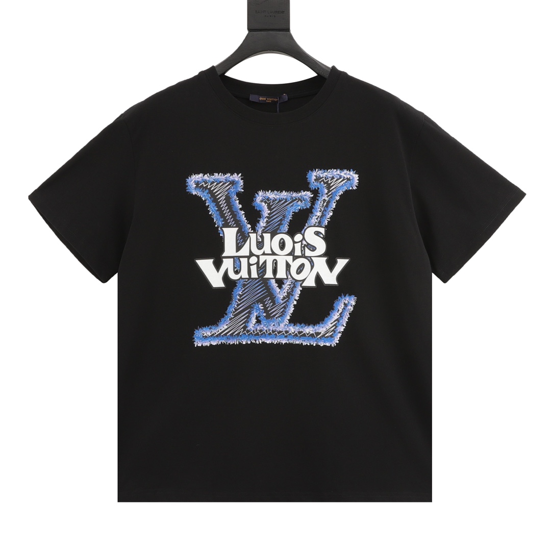 Louis Vuitton Ropa Camiseta Verde Impresión Algodón Manga corta