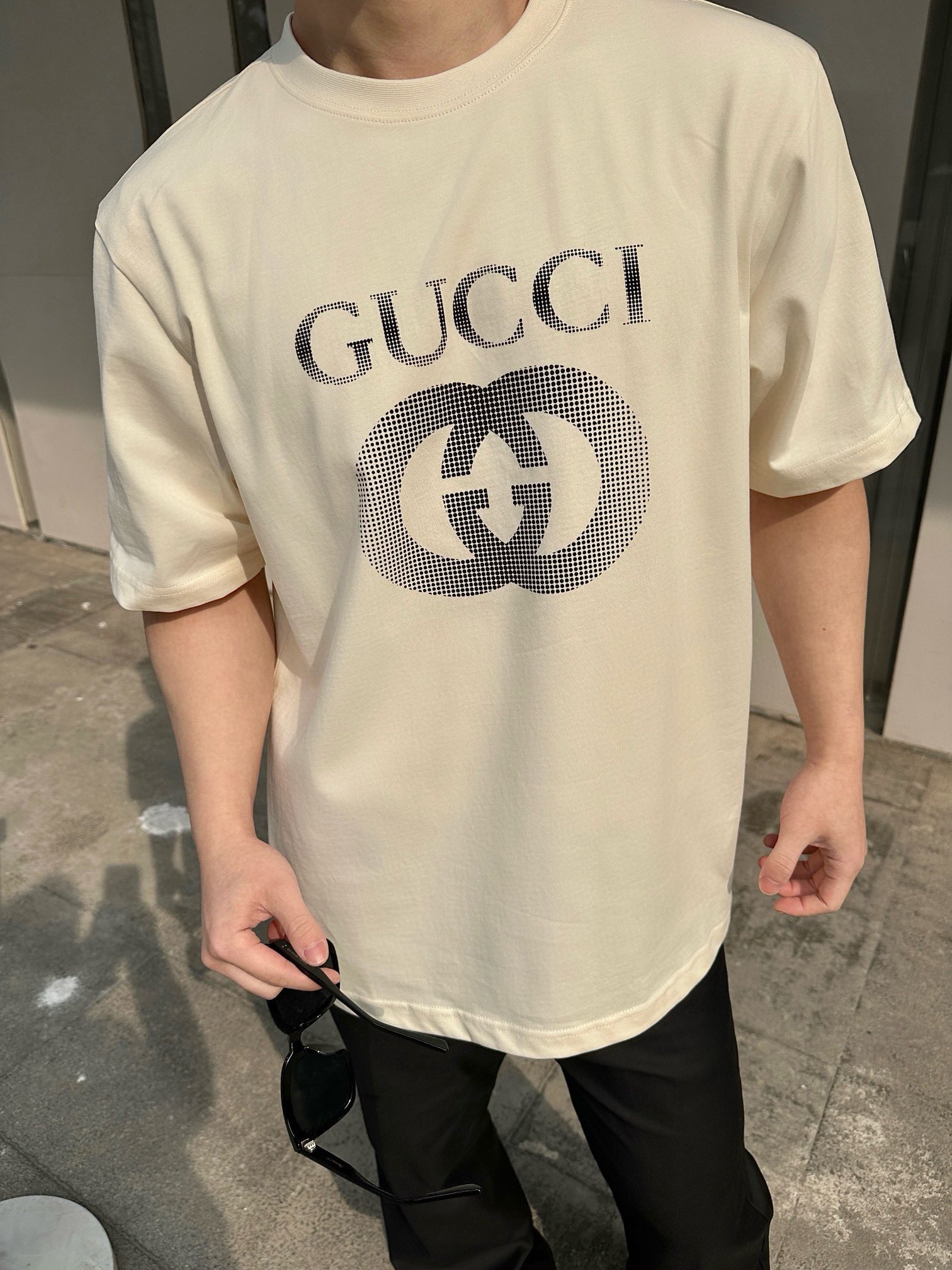 La falsa de la más alta calidad
 Gucci Comprar Ropa Camiseta Impresión Universal para hombres y mujeres Manga corta