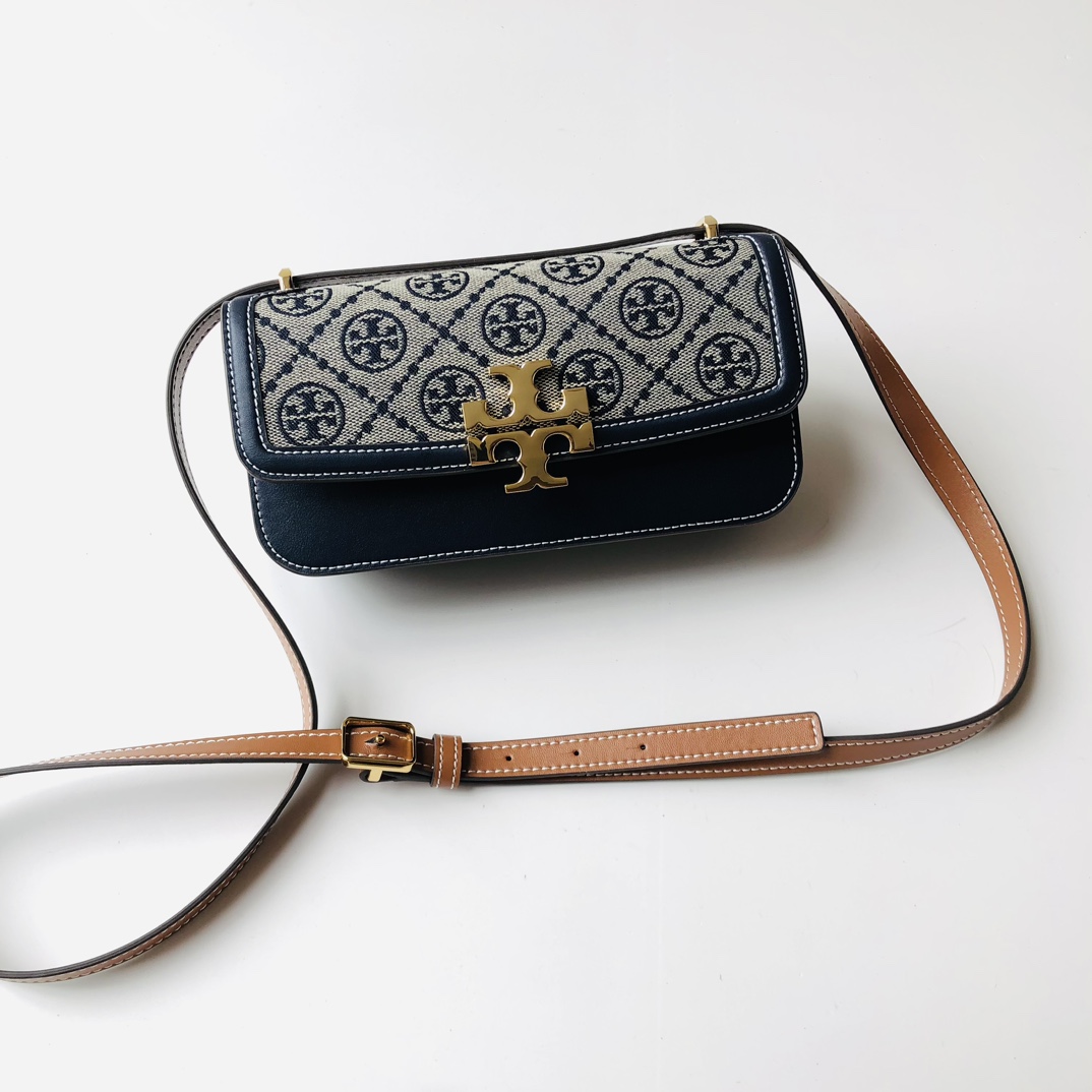 Tory Burch ～Tory Burch豆腐包Eleanor系列单肩包 横版小金砖 包袋版型挺括