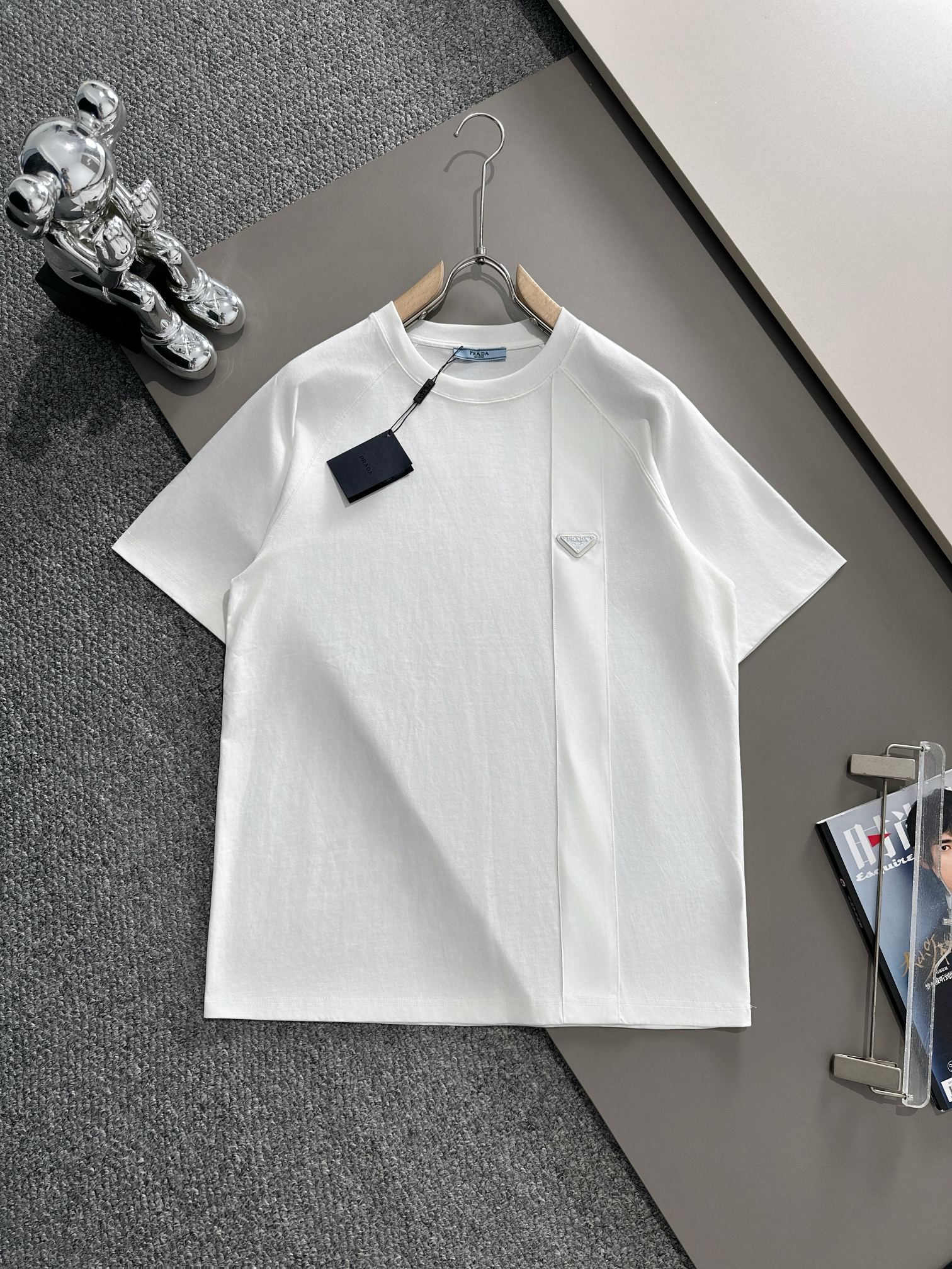 Prada 24SS nueva primavera/verano, logo pequeño de acero, parte trasera con técnica de espuma, versión alta, excelente …