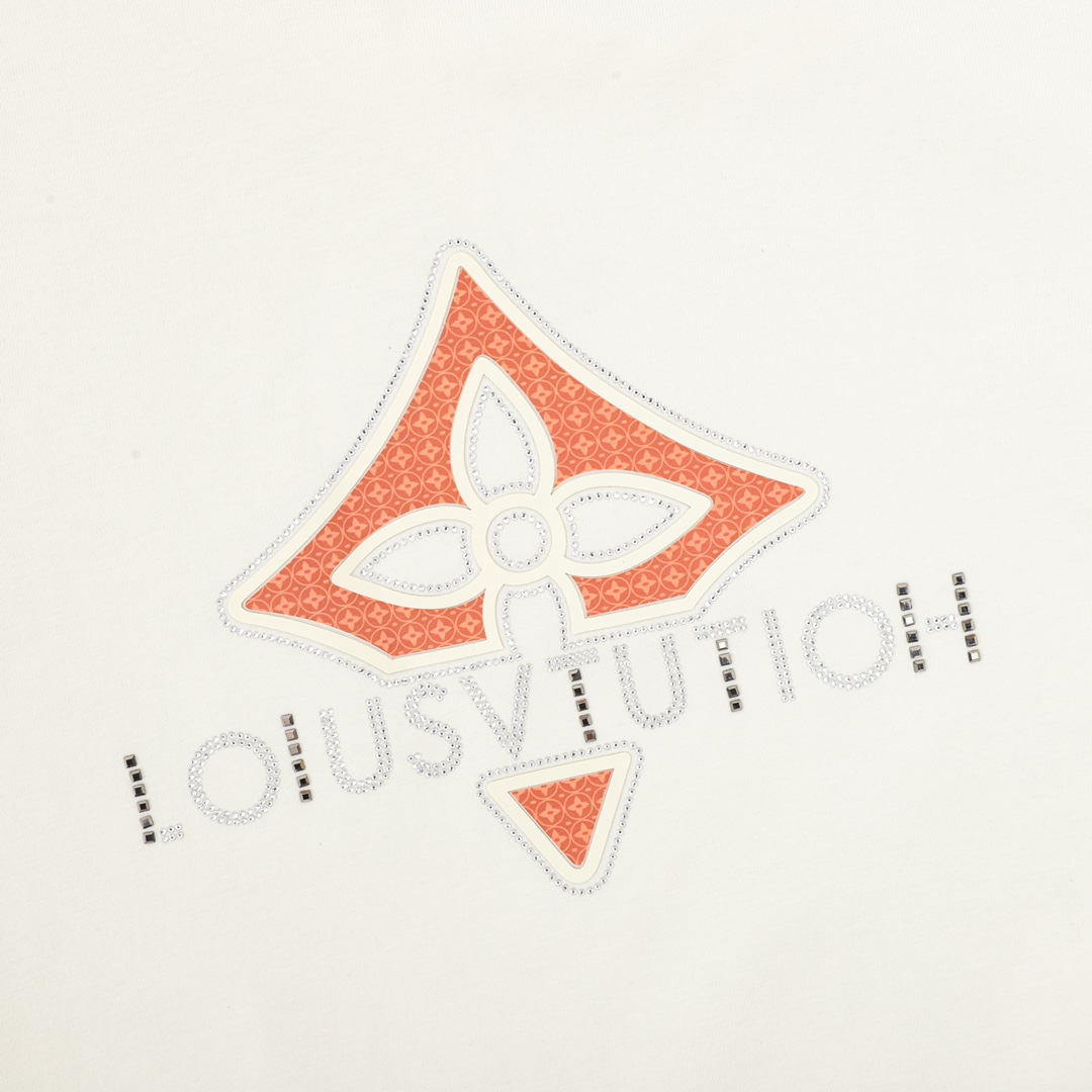 Louis Vuitton/路易威登 闪钻字母绣花圆领短袖