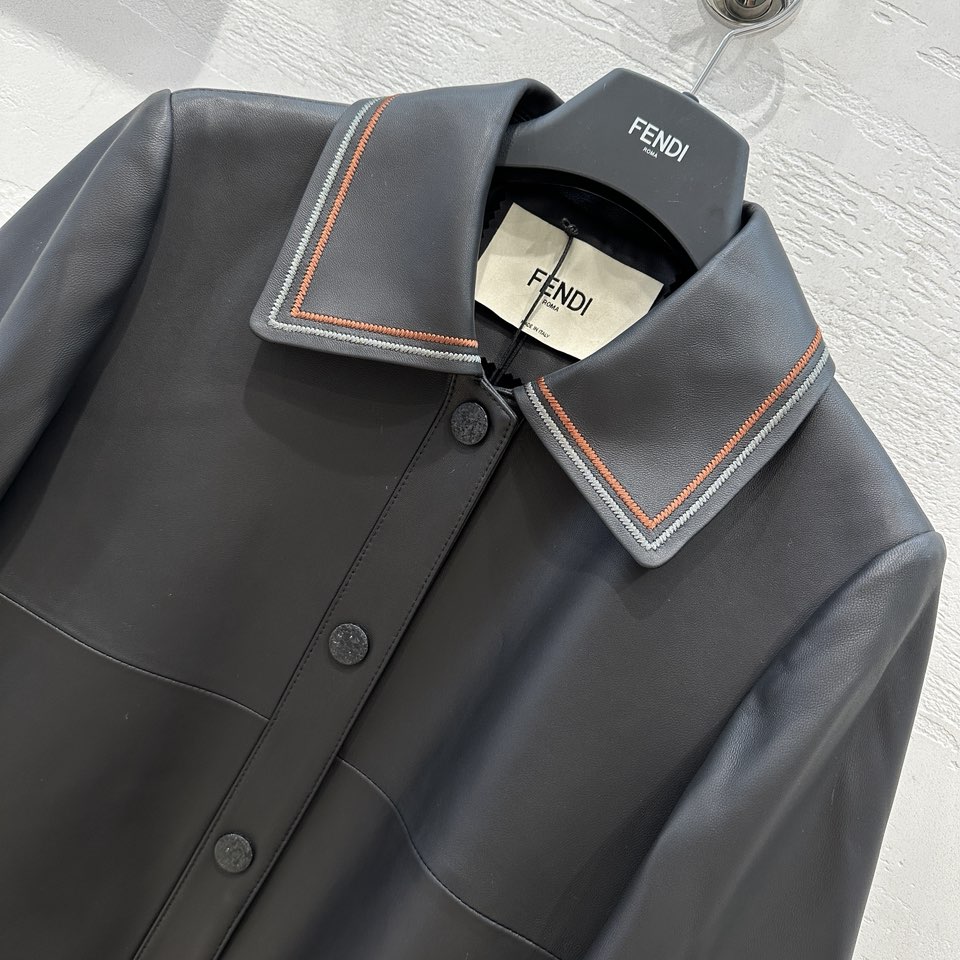 High Quality Women’s Lamb Skin Leather Suit with Embroidery – Stylish and Sophisticated! - 图片 2