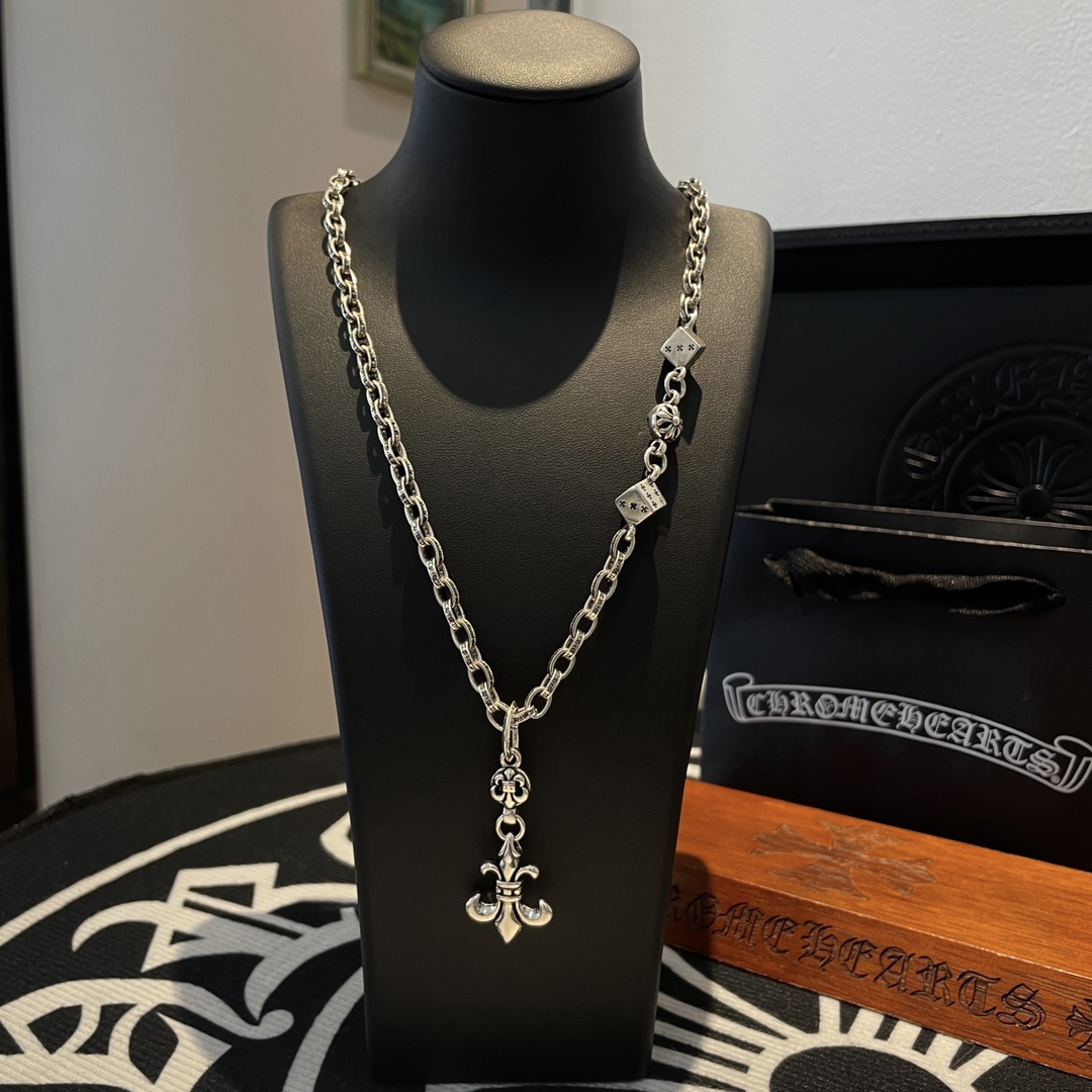 Chrome Hearts Joyas Collar Gris Universal para hombres y mujeres Vintage