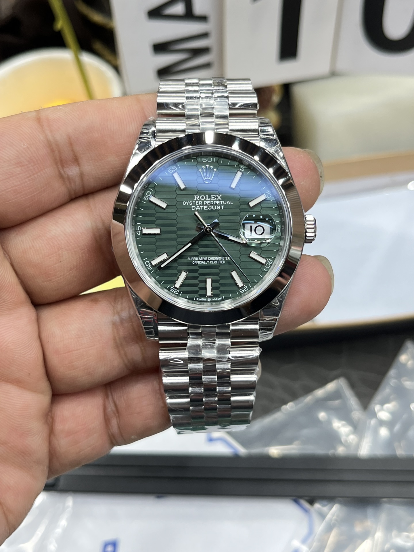 Rolex Datejust Reloj Verde Automatic Mechanical Movement