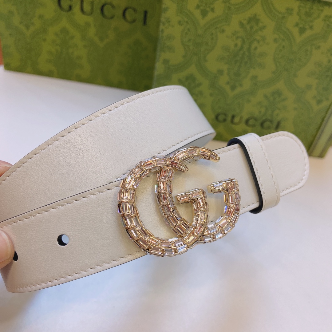 Gucci古奇官网新款正品规格3.0cm搭配头层小牛皮腰带时尚百搭