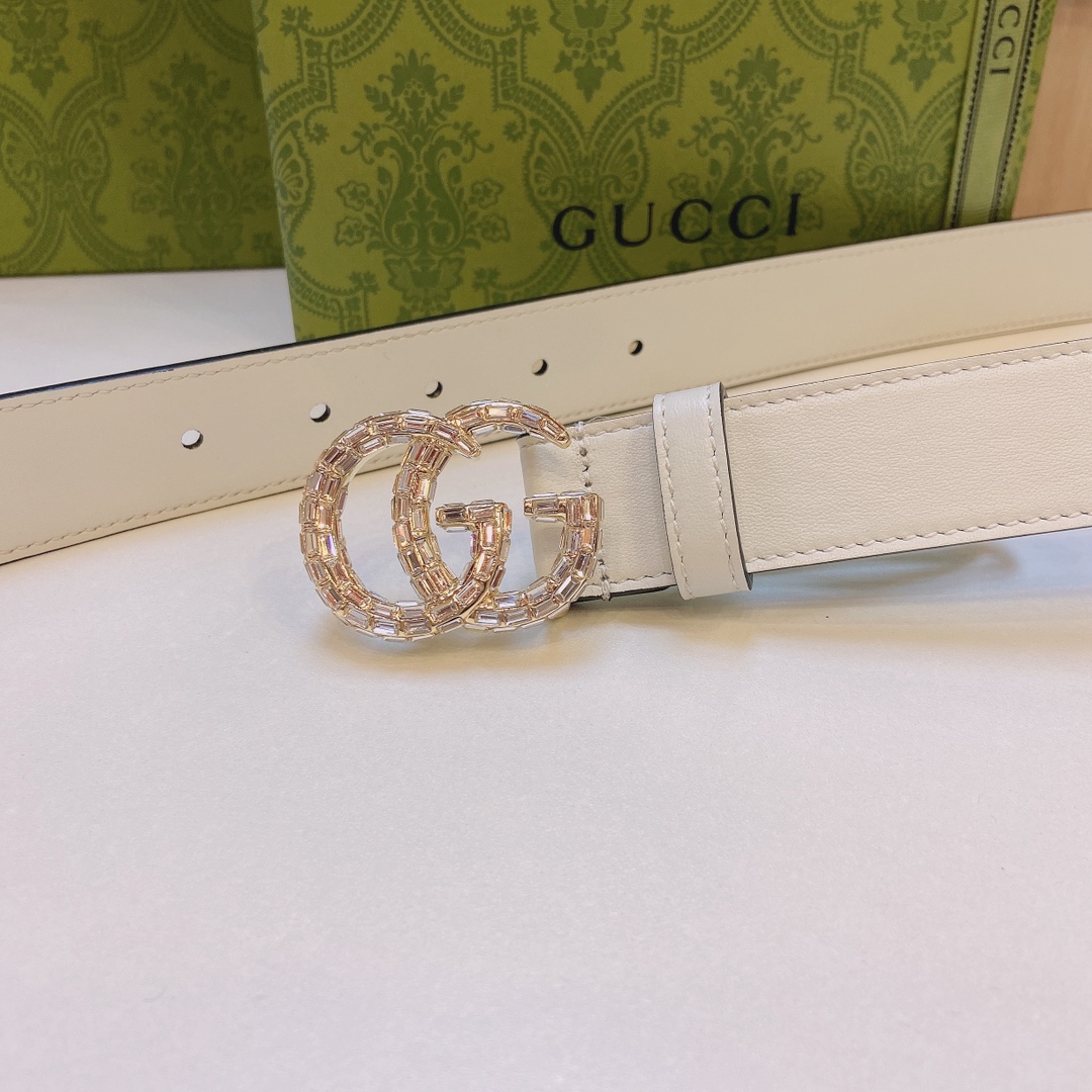 Gucci古奇官网新款正品规格3.0cm搭配头层小牛皮腰带时尚百搭