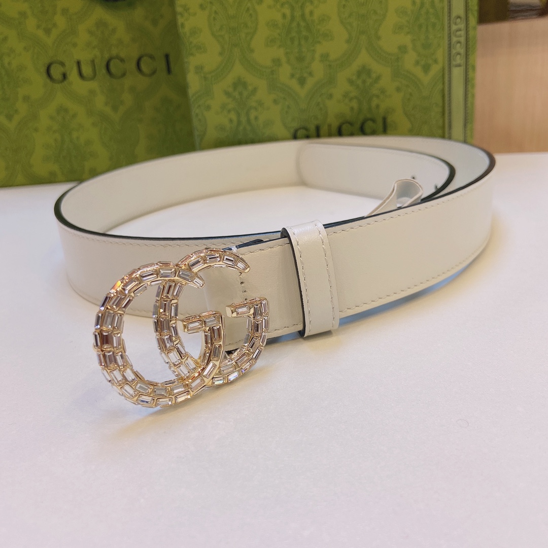 Gucci古奇官网新款正品规格3.0cm搭配头层小牛皮腰带时尚百搭