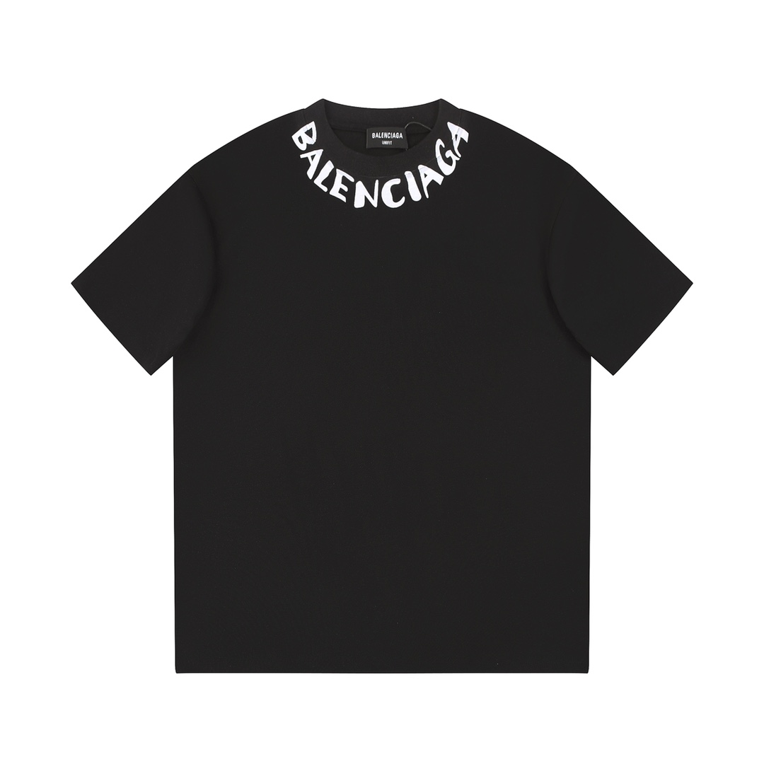 Balenciaga Vêtements T-Shirt Unisexe Coton Collection printemps – été Fashion Manches courtes
