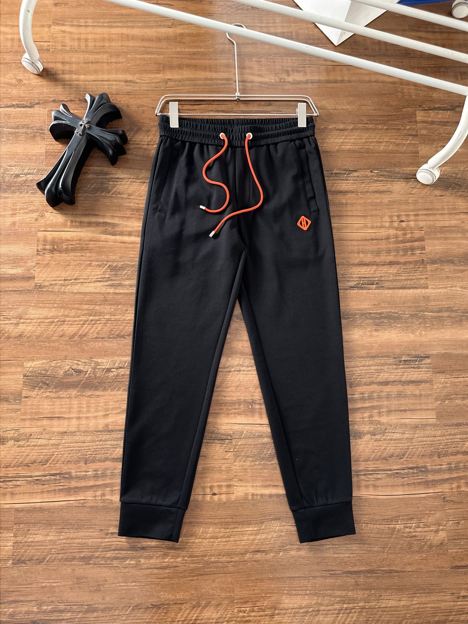 Hermes Clothing Pants & Trousers Black Grey Men Fall/Winter Collection Casual