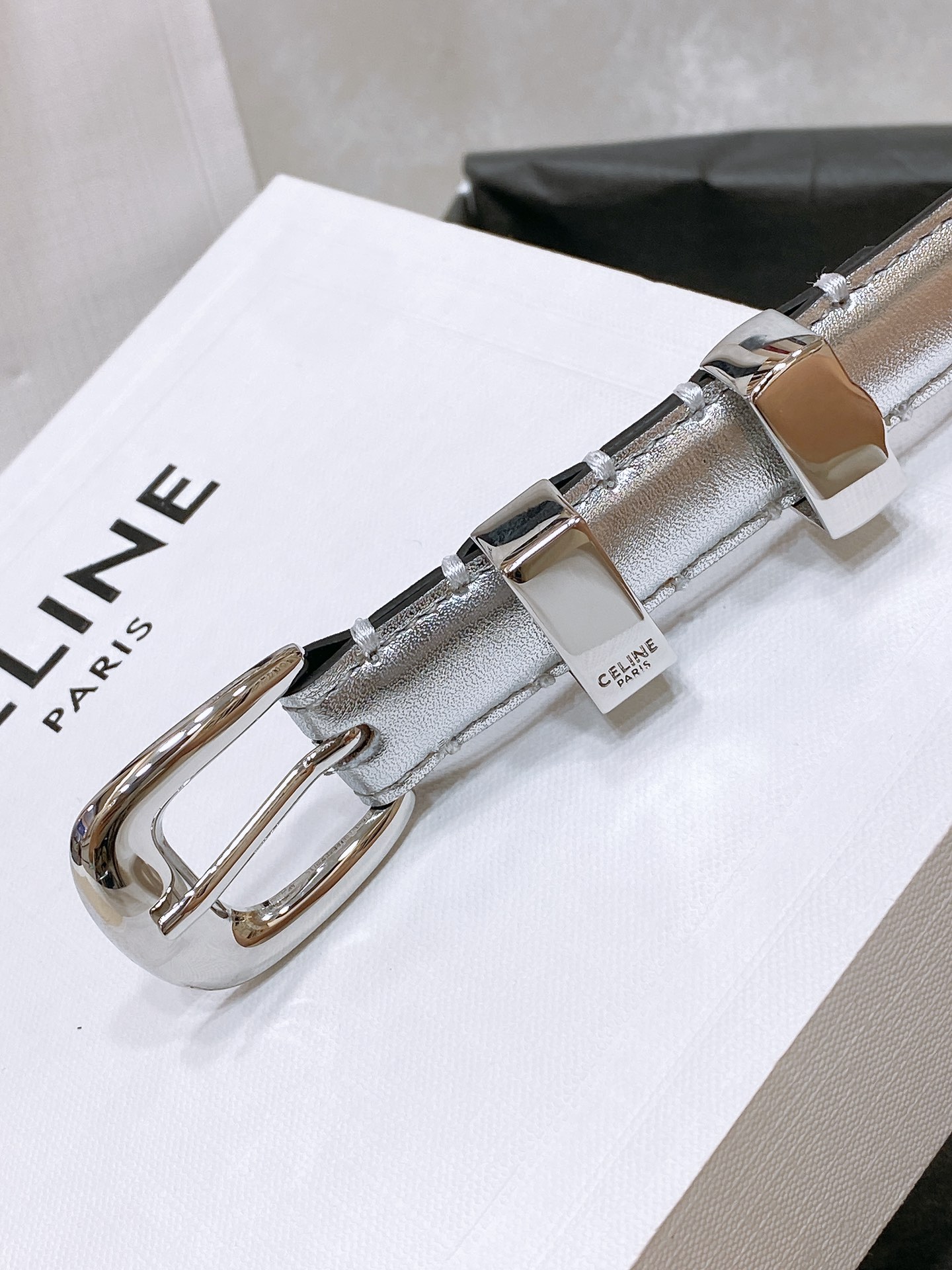 [Celine Belts] Sailin celine24 small TRIOMPHETAURILLON leather belt