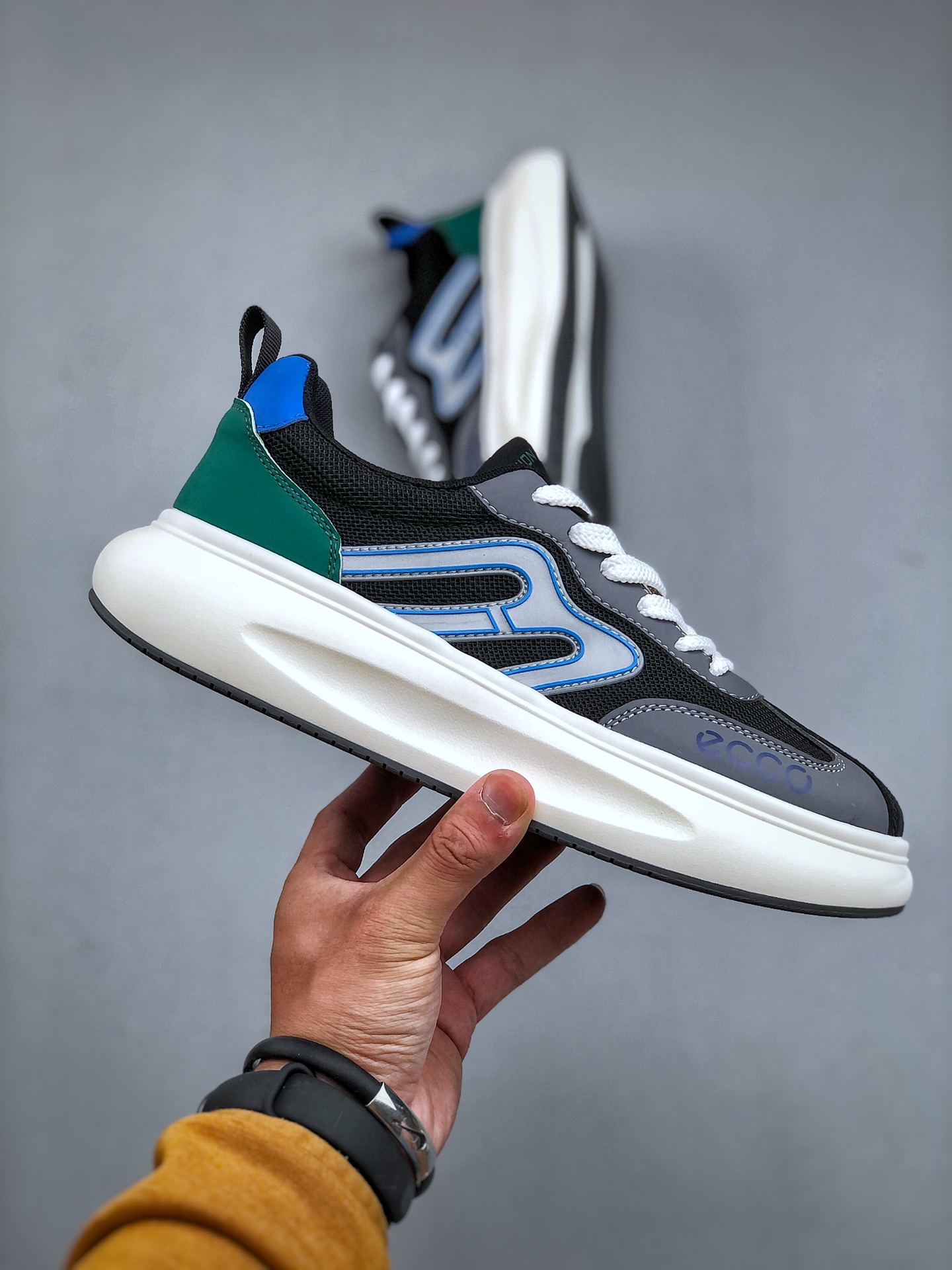 260 T/Ecco爱步男鞋2024年新款 拼接板鞋拼色小白鞋