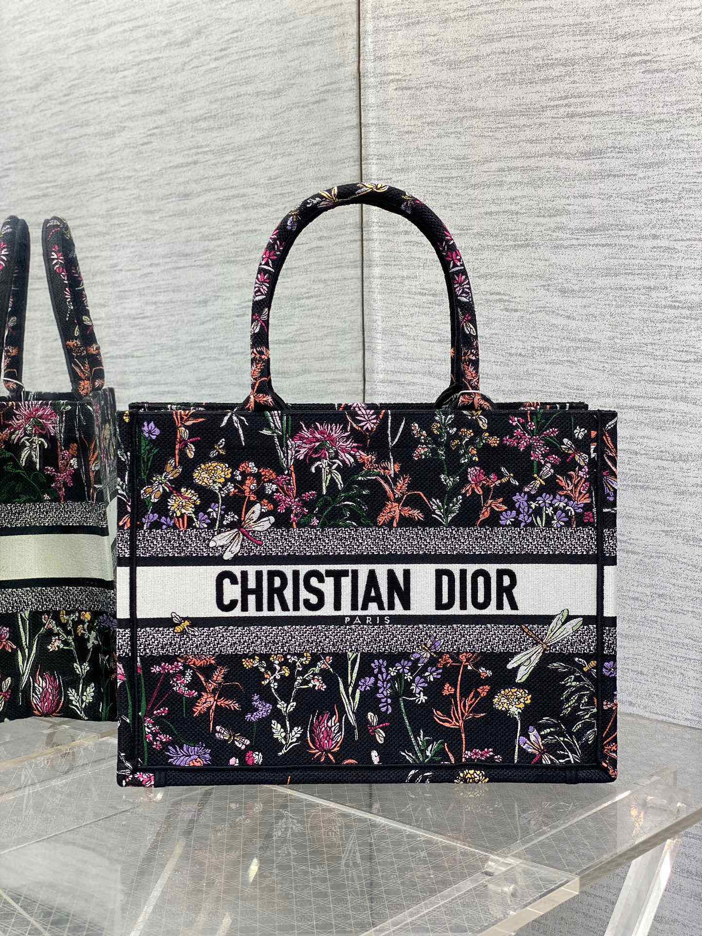 Dior 中號 Tote 刺繡 花卉 字母 托特包