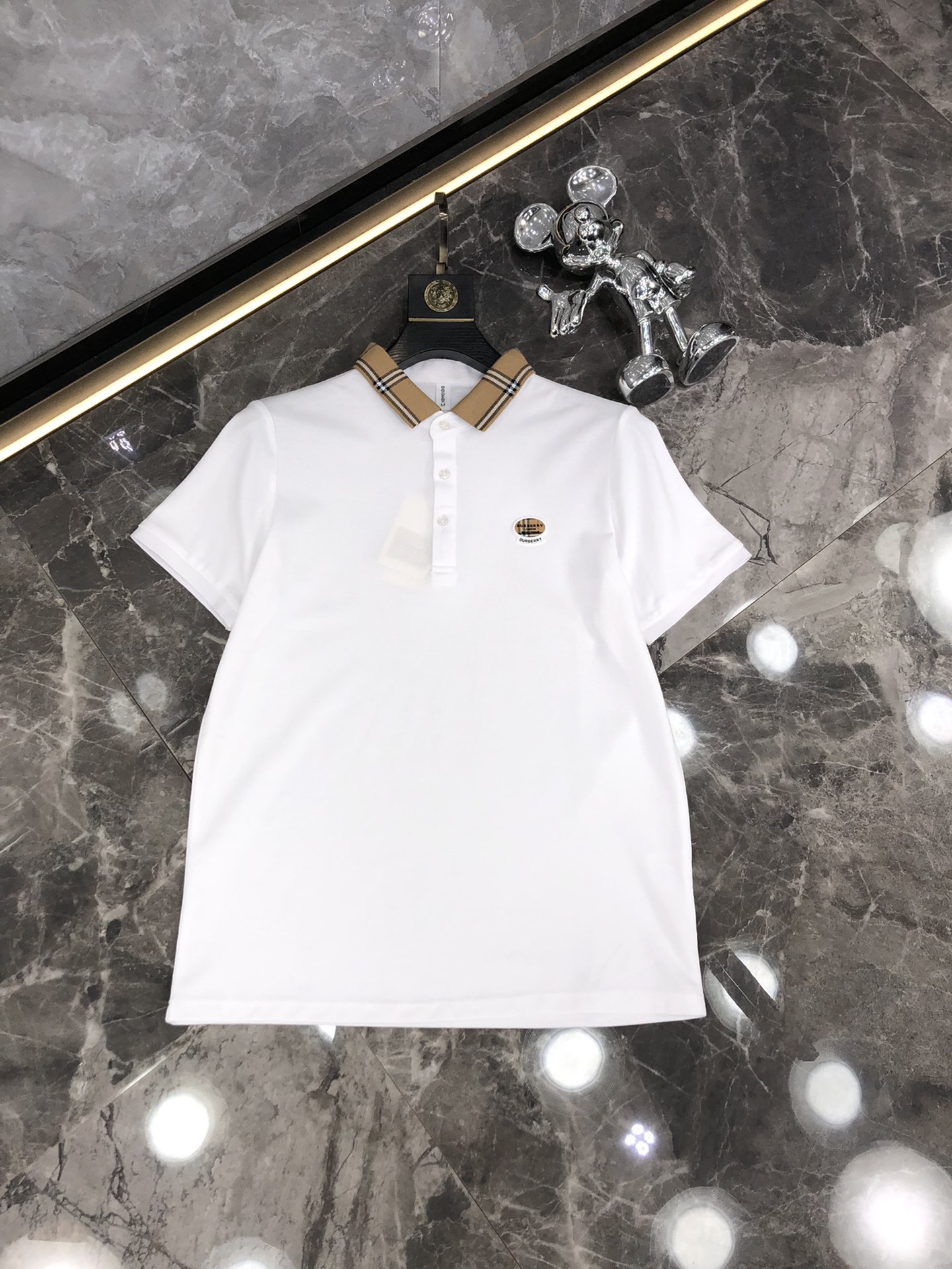 Burberry Fake
 Clothing Polo T-Shirt High Quality Customize
 White Summer Collection Short Sleeve