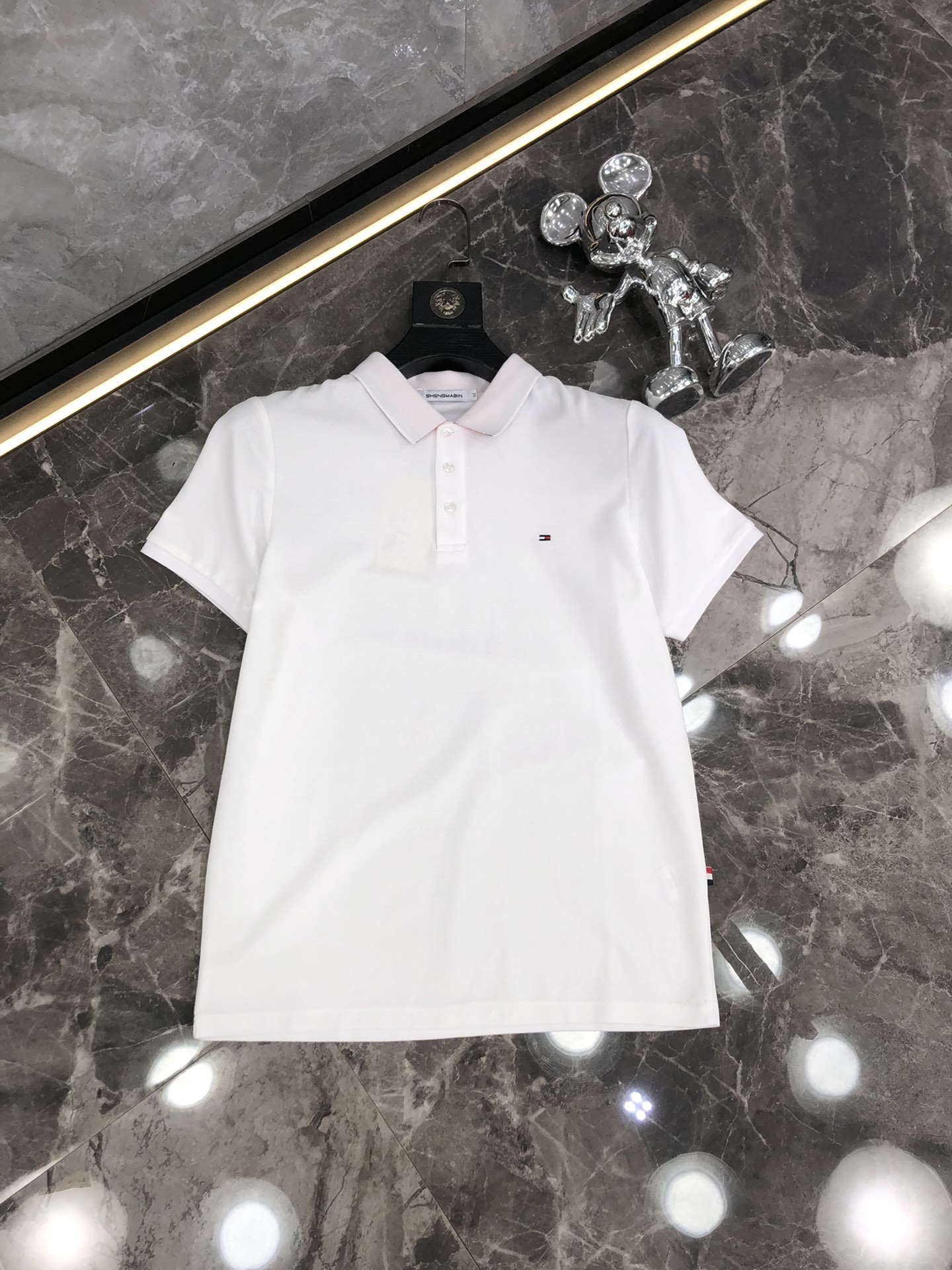Thom Browne Clothing Polo T-Shirt White Summer Collection Short Sleeve