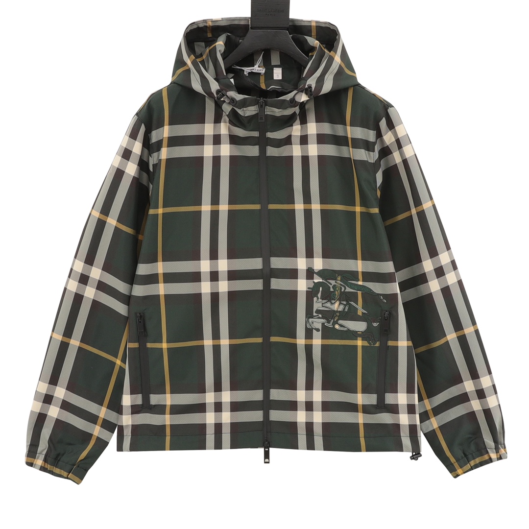 Burberry/巴宝莉 格纹战马拉链外套