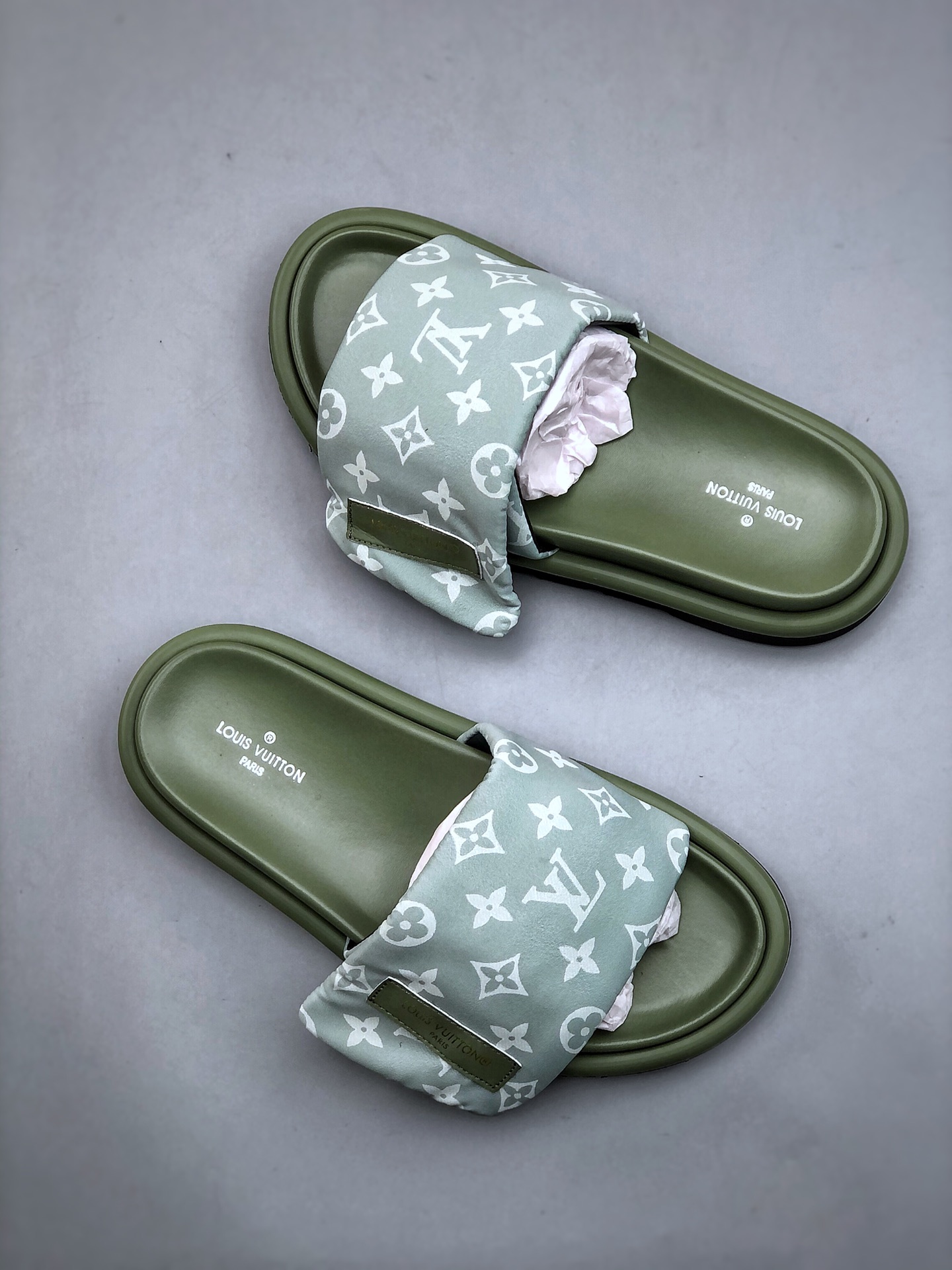 220 Louis Vuitton 2024专柜 春夏新款LV情侣厚底魔术贴拖鞋