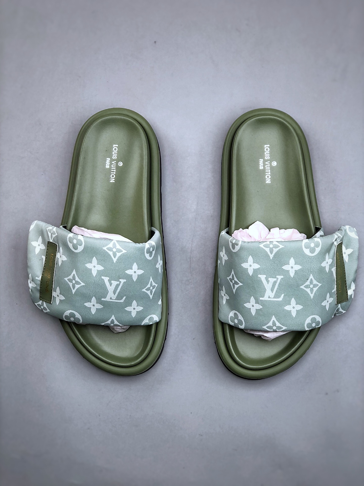 220 Louis Vuitton 2024专柜 春夏新款LV情侣厚底魔术贴拖鞋