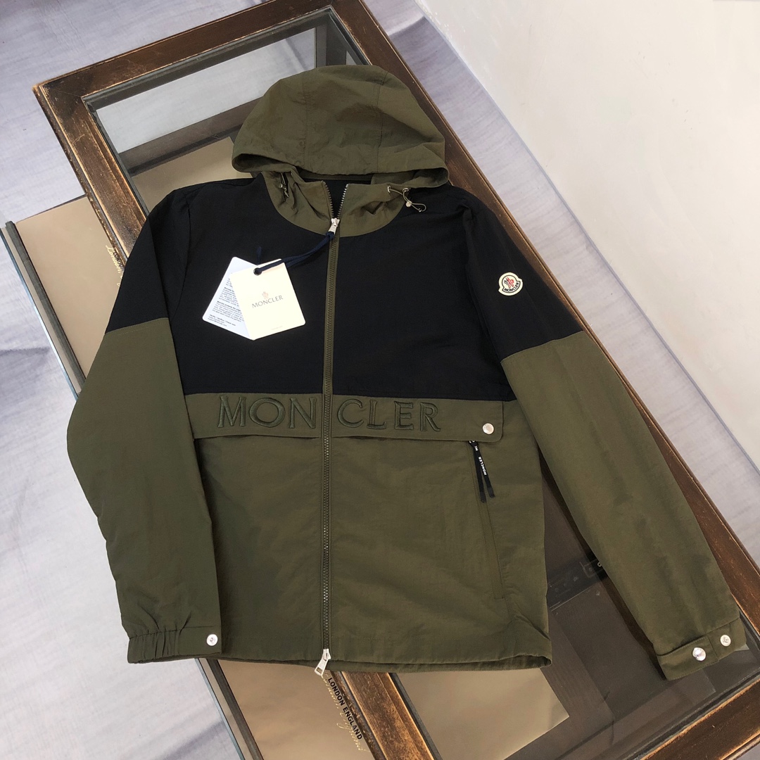 Moncler Clothing Coats & Jackets Windbreaker Buy Sell
 Black Dark Green Spring/Summer Collection Fashion Hooded Top