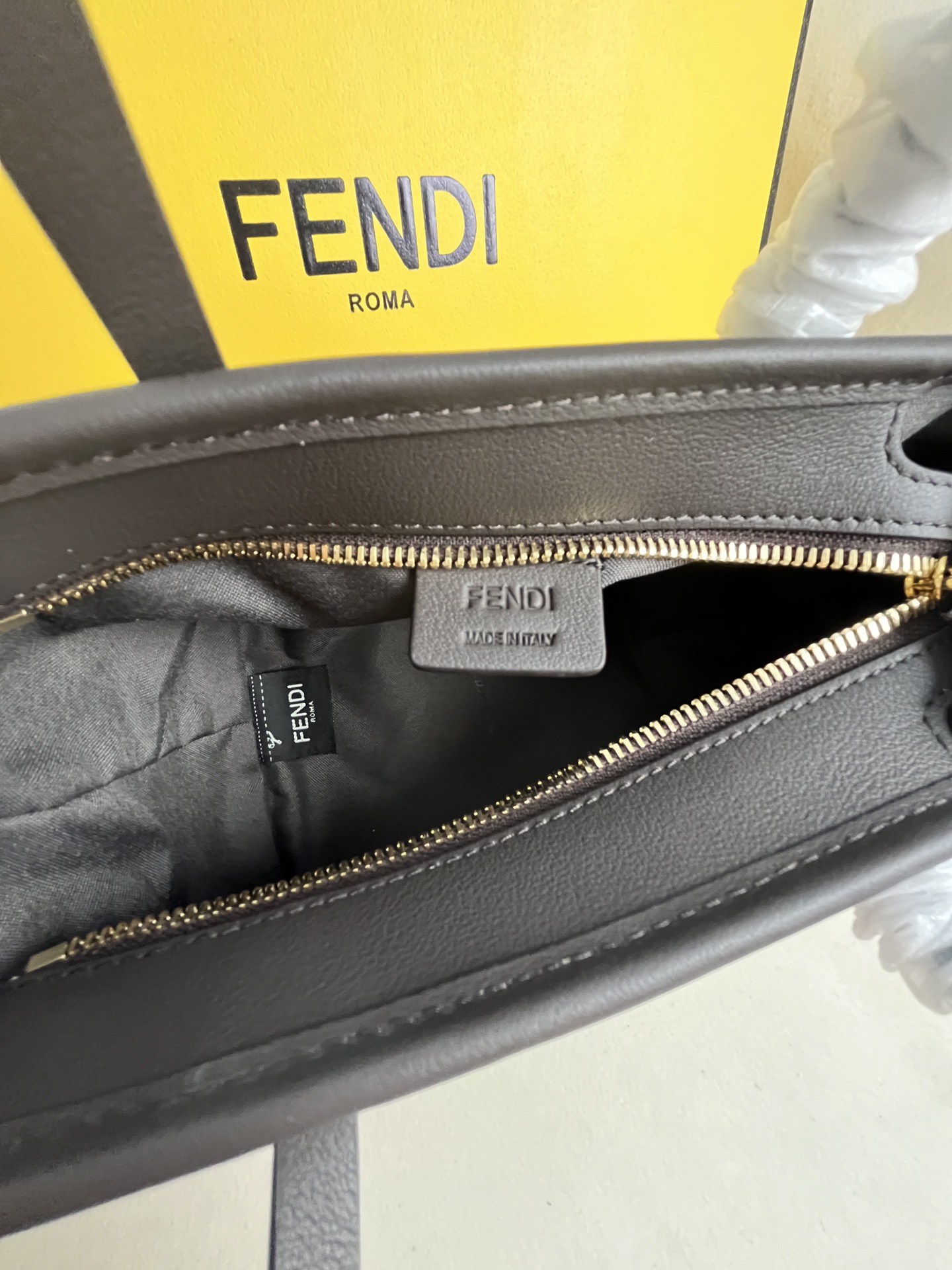 Fendi Roll Mini Basket Bag Dark Brown Leather FF Logo, Removable Shoulder Strap 8 i1716271019 5938 7
