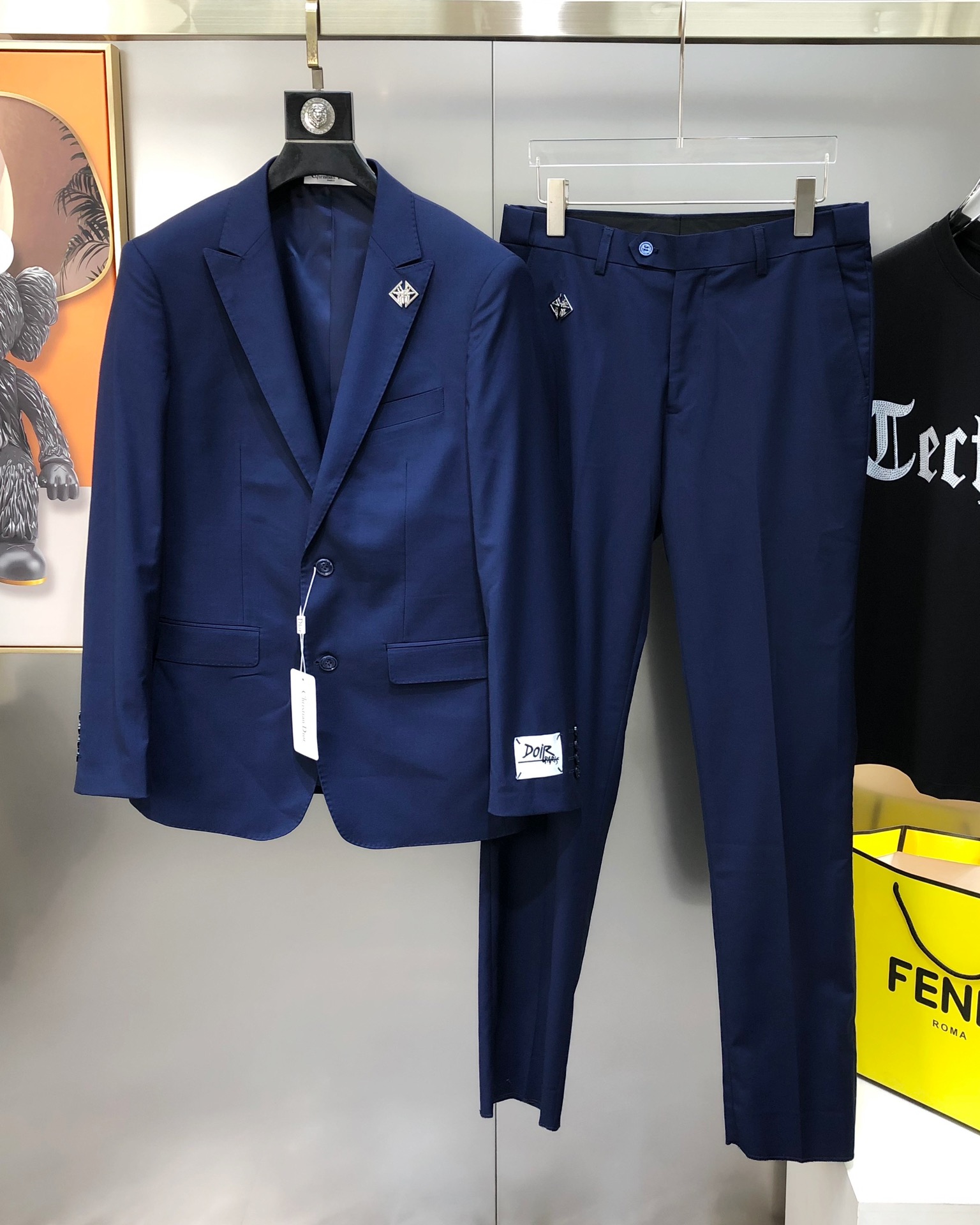 Dior Kleding Jas &Jassen Broek Overhemden Trainingspak Blauw Mannen Polyester Lentecollectie Fashion Casual