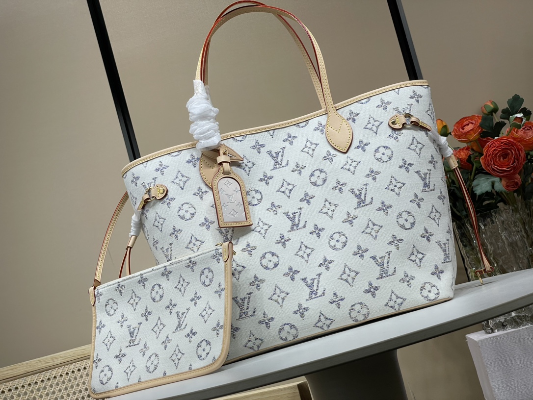 Louis Vuitton Official 24 new products [Neverfull MM handbag] m24905 white canvas (nautical series)