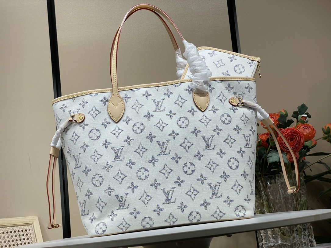 Louis Vuitton Official 24 new products [Neverfull MM handbag] m24905 white canvas (nautical series)