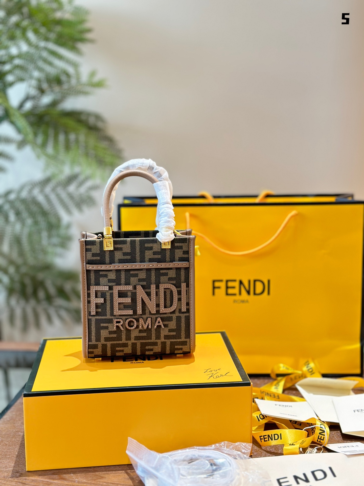 Fendi Crossbody & Shoulder Bags Mini Bags Tote Bags Beige Canvas Sunshine Mini