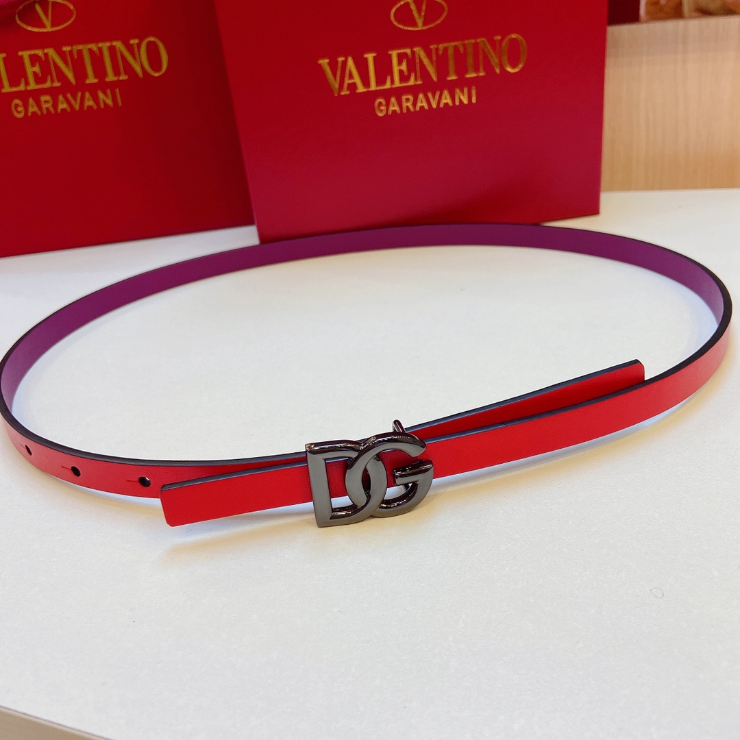 D&G Douga’s Double-Sided Calf Belt with DG Cross-Letter Prints – 1.5 cm Precision - 图片 6