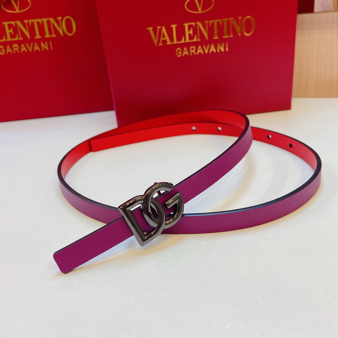 D&G Douga’s Double-Sided Calf Belt with DG Cross-Letter Prints – 1.5 cm Precision - 图片 3