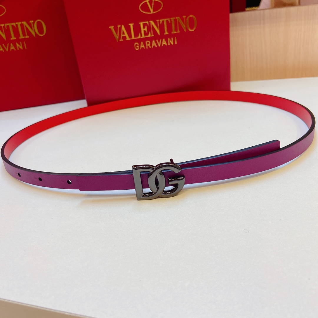 D&G Douga’s Double-Sided Calf Belt with DG Cross-Letter Prints – 1.5 cm Precision