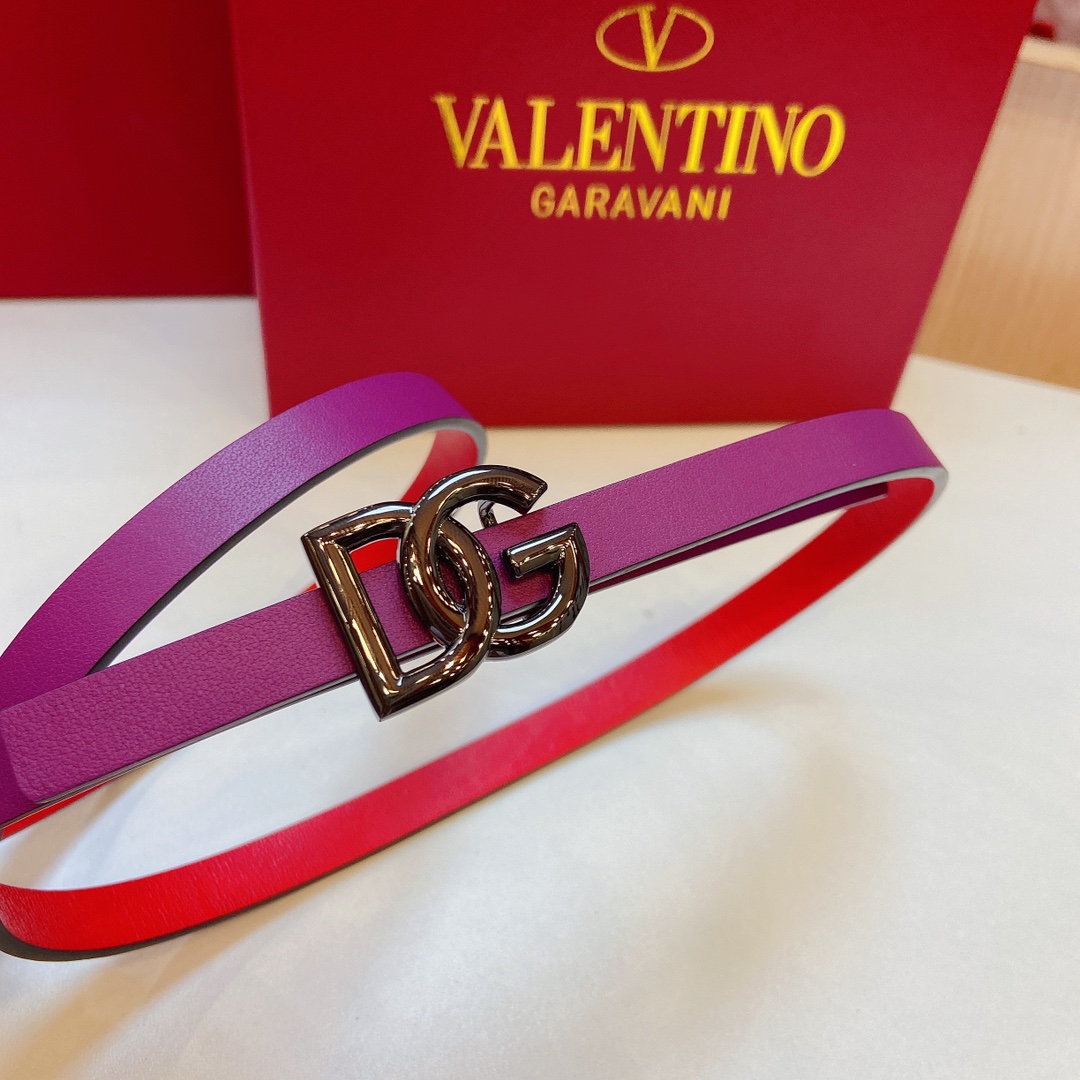 D&G Douga’s Double-Sided Calf Belt with DG Cross-Letter Prints – 1.5 cm Precision - 图片 5
