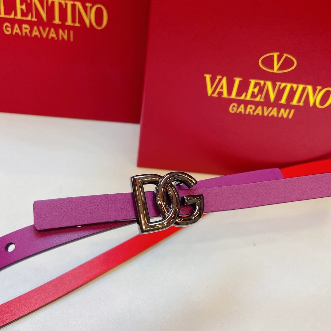 D&G Douga’s Double-Sided Calf Belt with DG Cross-Letter Prints – 1.5 cm Precision - 图片 2