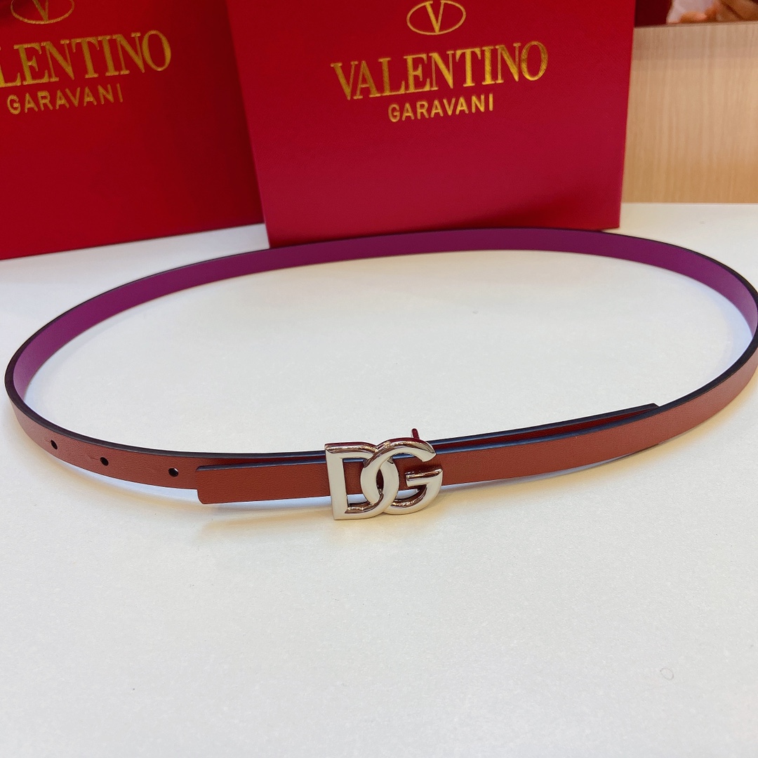 D&G Douga’s Double-Sided Calf Belt with DG Cross-Letter Prints – 1.5 cm Precision - 图片 6