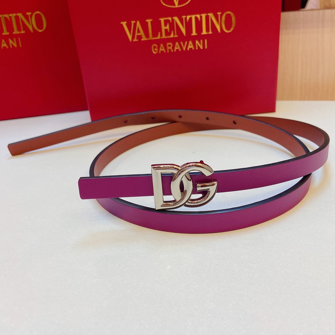 D&G Douga’s Double-Sided Calf Belt with DG Cross-Letter Prints – 1.5 cm Precision - 图片 5