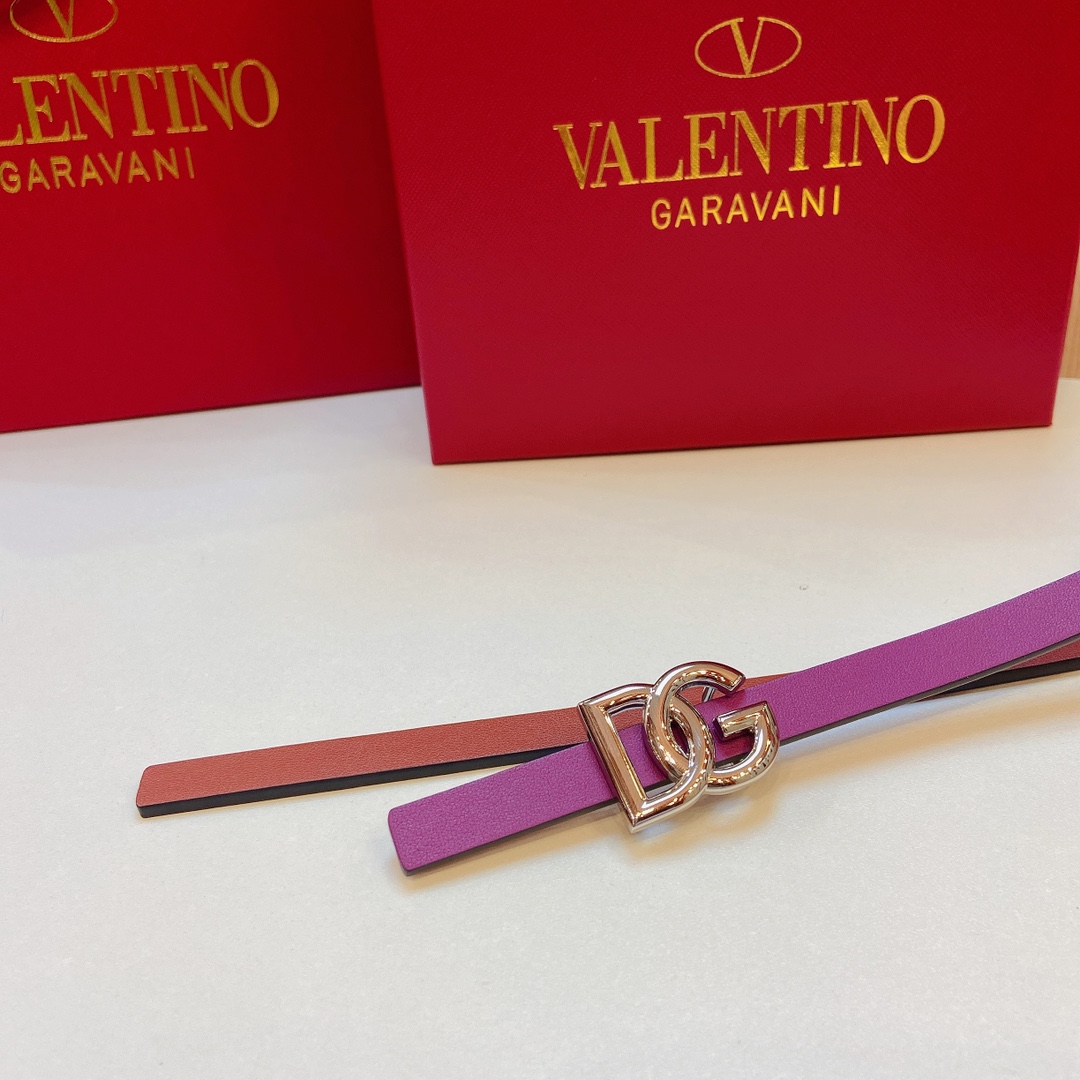 D&G Douga’s Double-Sided Calf Belt with DG Cross-Letter Prints – 1.5 cm Precision - 图片 3