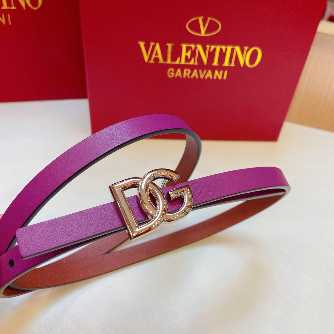 D&G Douga’s Double-Sided Calf Belt with DG Cross-Letter Prints – 1.5 cm Precision - 图片 4