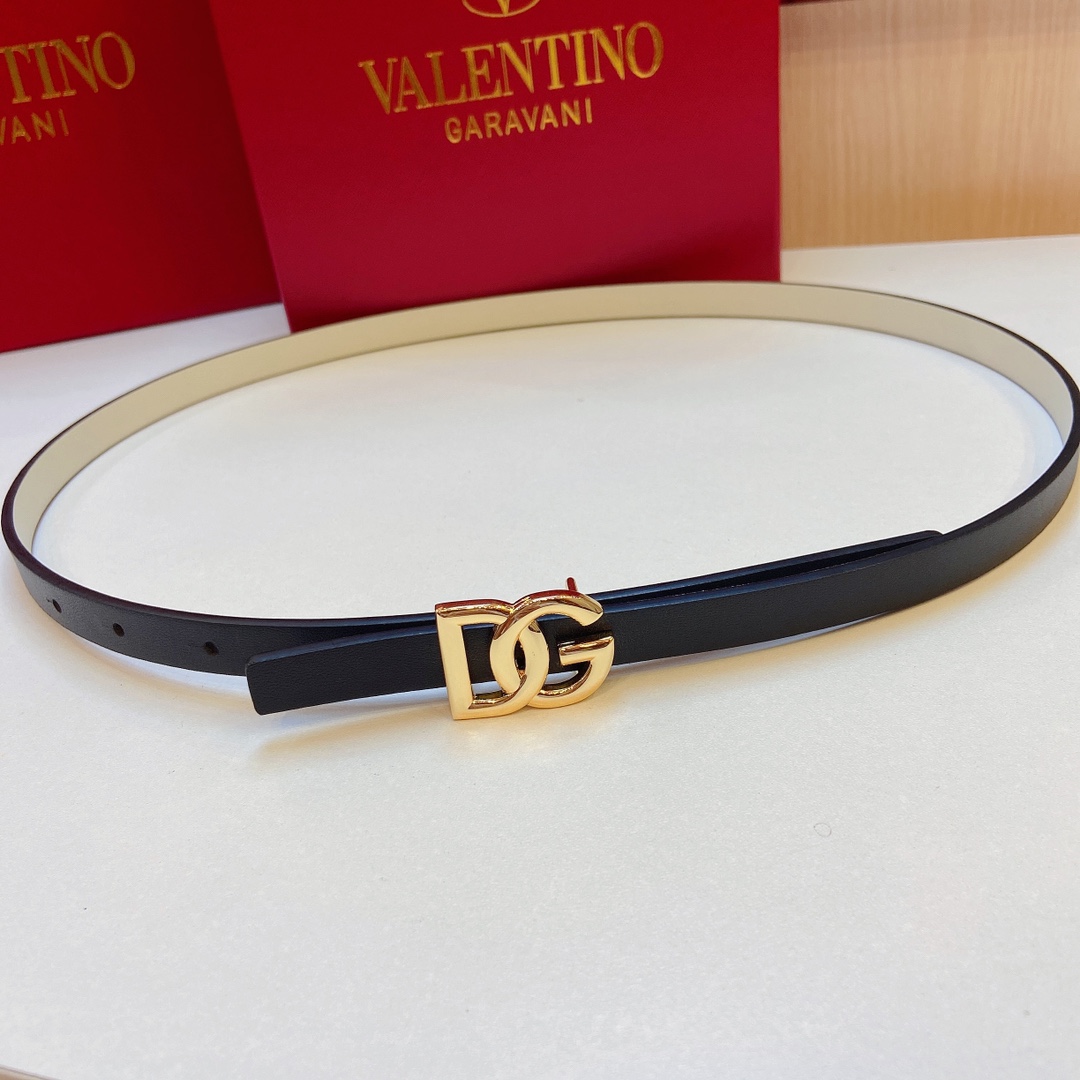 High-Quality Ms. D&G Douga’s Calf Belt with DG Cross-Letter Prints – 1.5 cm Width - 图片 6