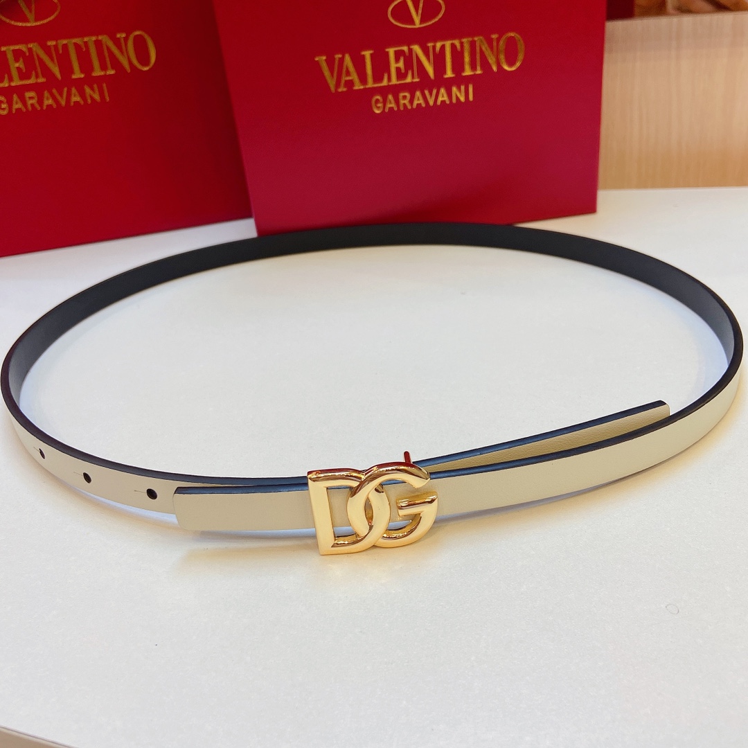 High-Quality Ms. D&G Douga’s Calf Belt with DG Cross-Letter Prints – 1.5 cm Width - 图片 1