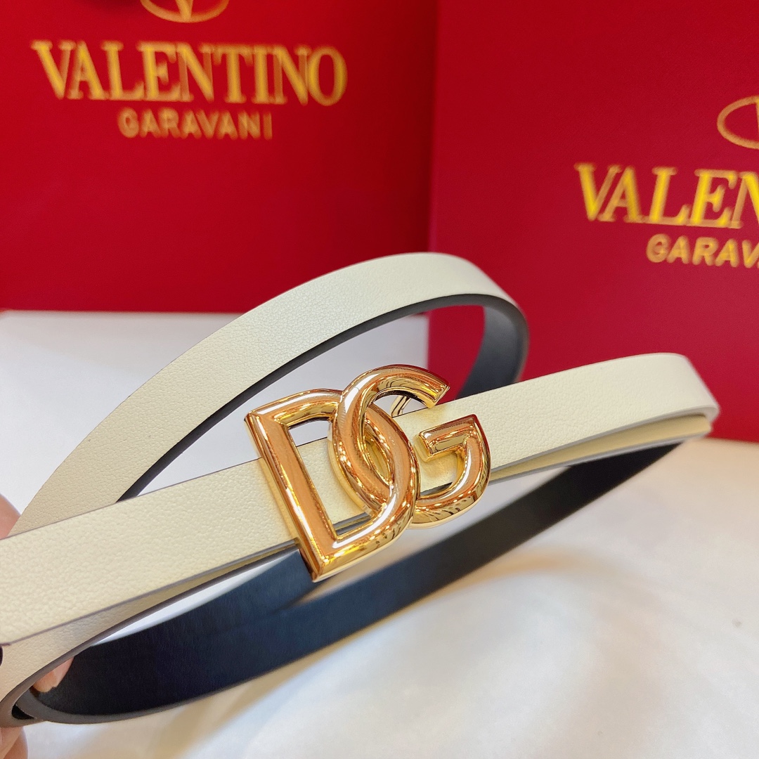 High-Quality Ms. D&G Douga’s Calf Belt with DG Cross-Letter Prints – 1.5 cm Width - 图片 5