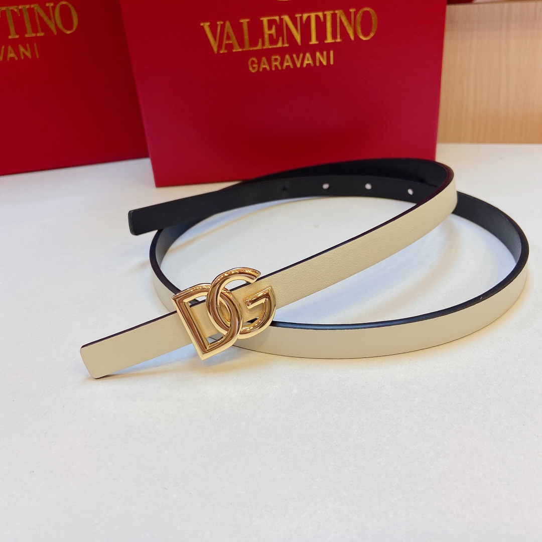 High-Quality Ms. D&G Douga’s Calf Belt with DG Cross-Letter Prints – 1.5 cm Width - 图片 3