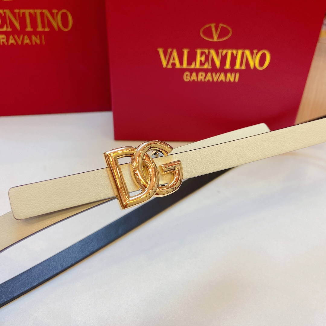 High-Quality Ms. D&G Douga’s Calf Belt with DG Cross-Letter Prints – 1.5 cm Width - 图片 2