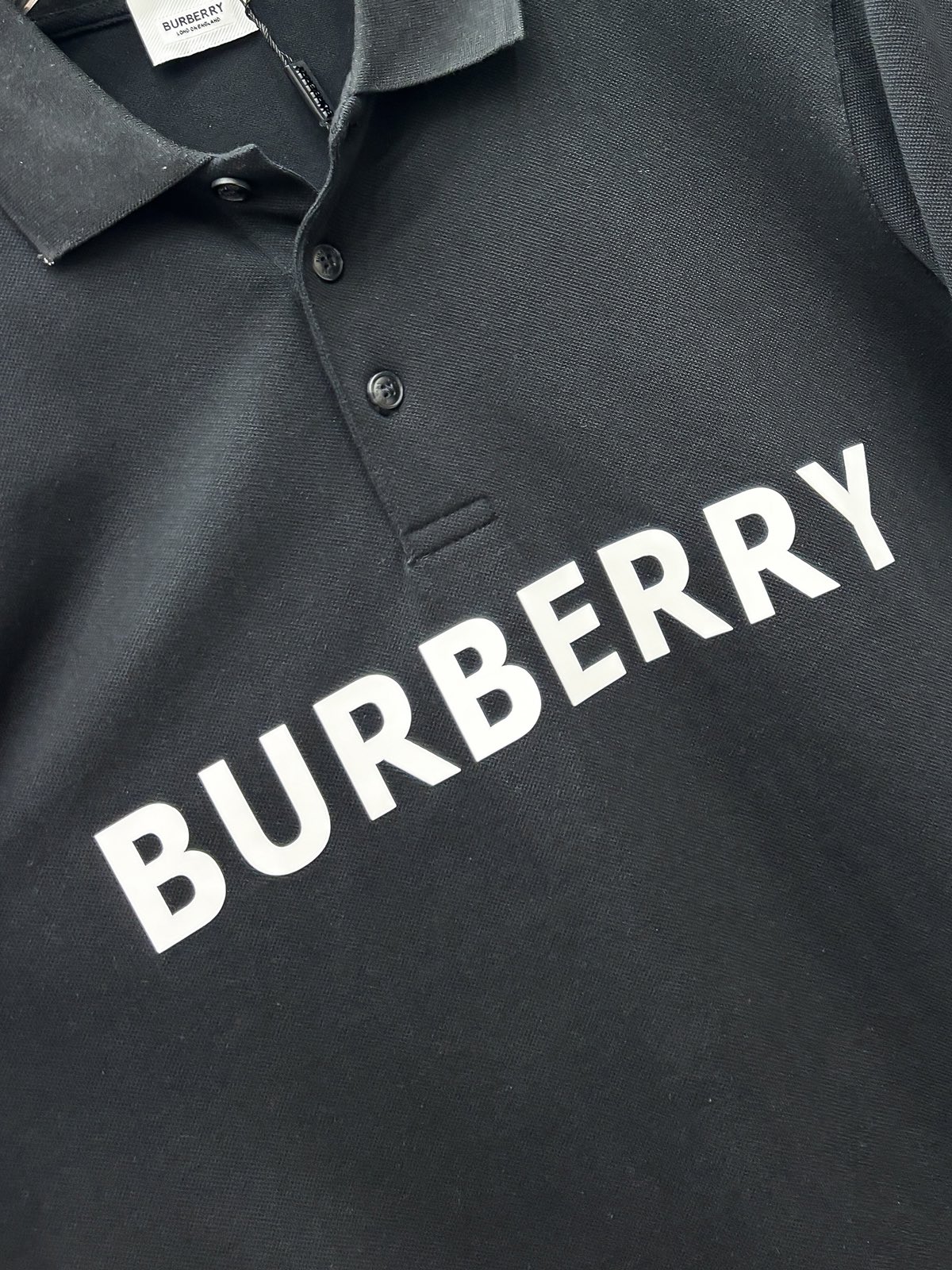 Burberry/巴宝莉24ss 压胶字母LOGO战马短袖POLO衫