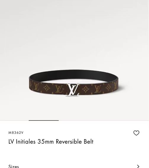 LV3.5cm宽度，双面可用  经典字母搭扣  采用细腻进口原厂小牛皮  一面咖色老花标志性图案  P270