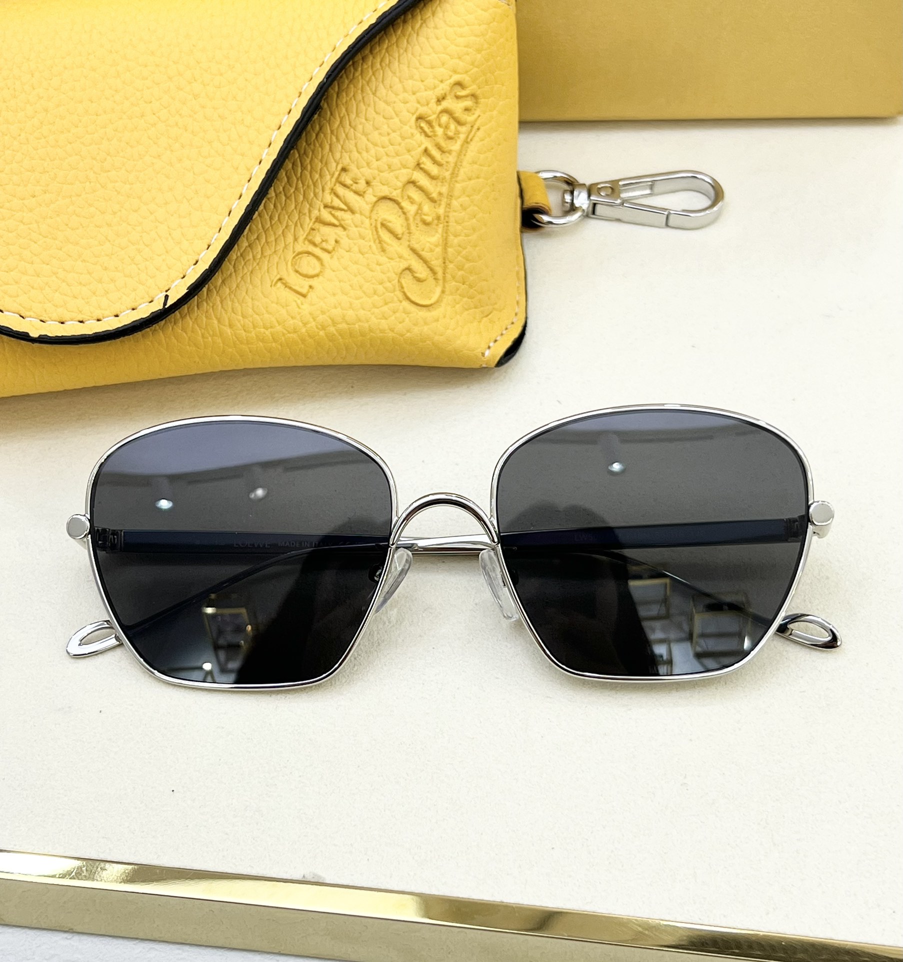 LOEW*新款商务简约男女同款金属方形眼镜TOPQUALITYMODELLW50073USIZE55口1