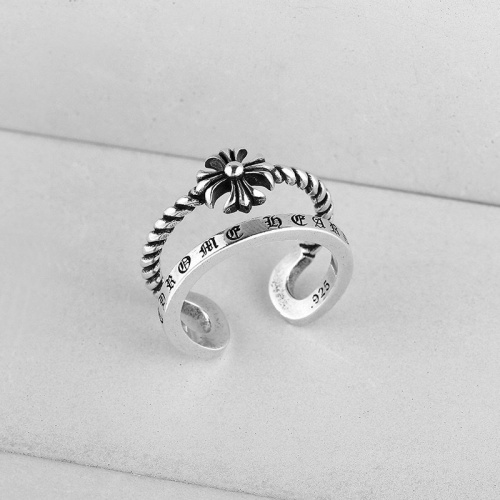 Chrome Hearts Style Open Ring - Vintage Floral Design, Unisex, Adjustable 1 Chrome Hearts Style Open Ring - Vintage Floral Design, Unisex, Adjustable