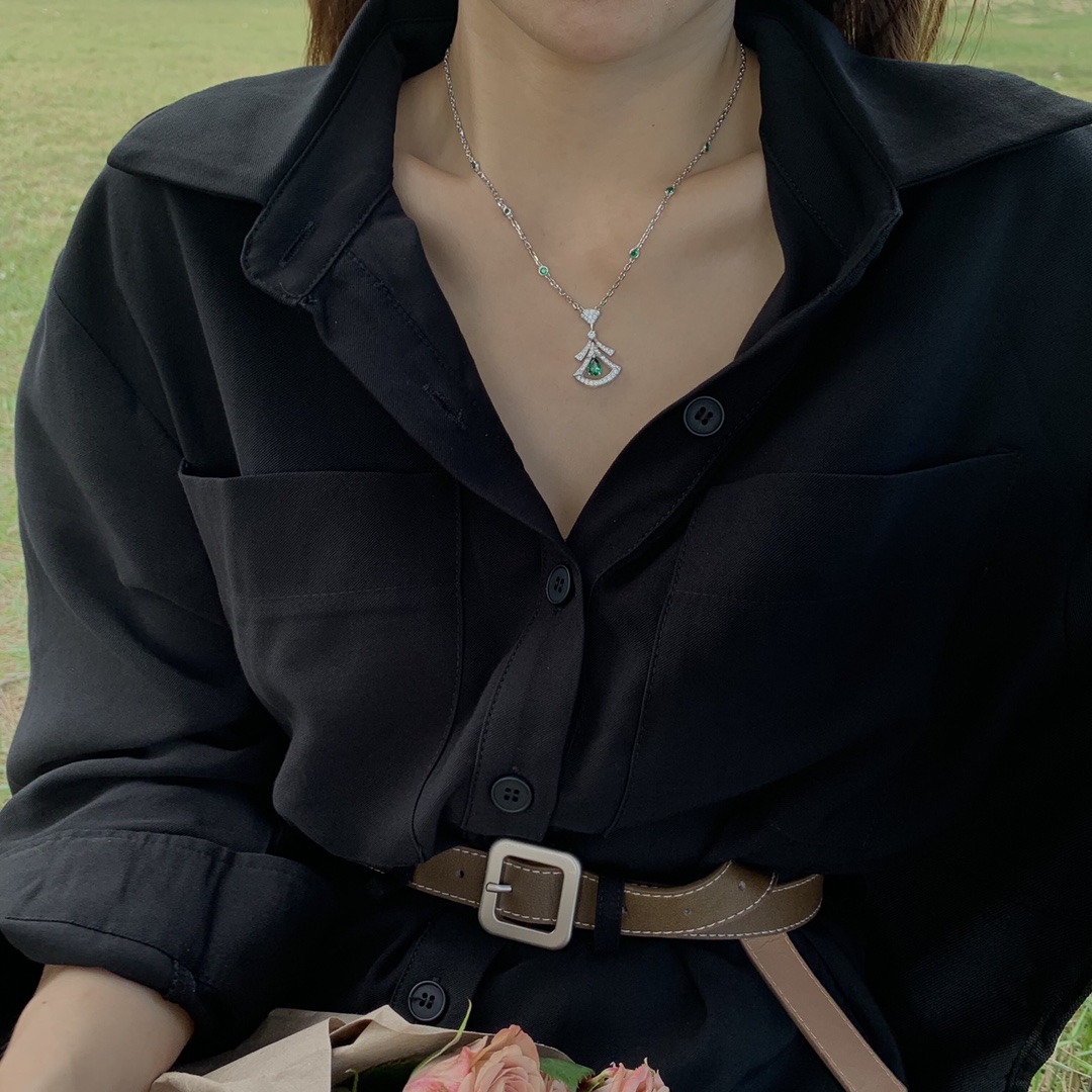[Bulgari Jewelry]205265[Our product] Colorful diamond small skirt necklace ZP0