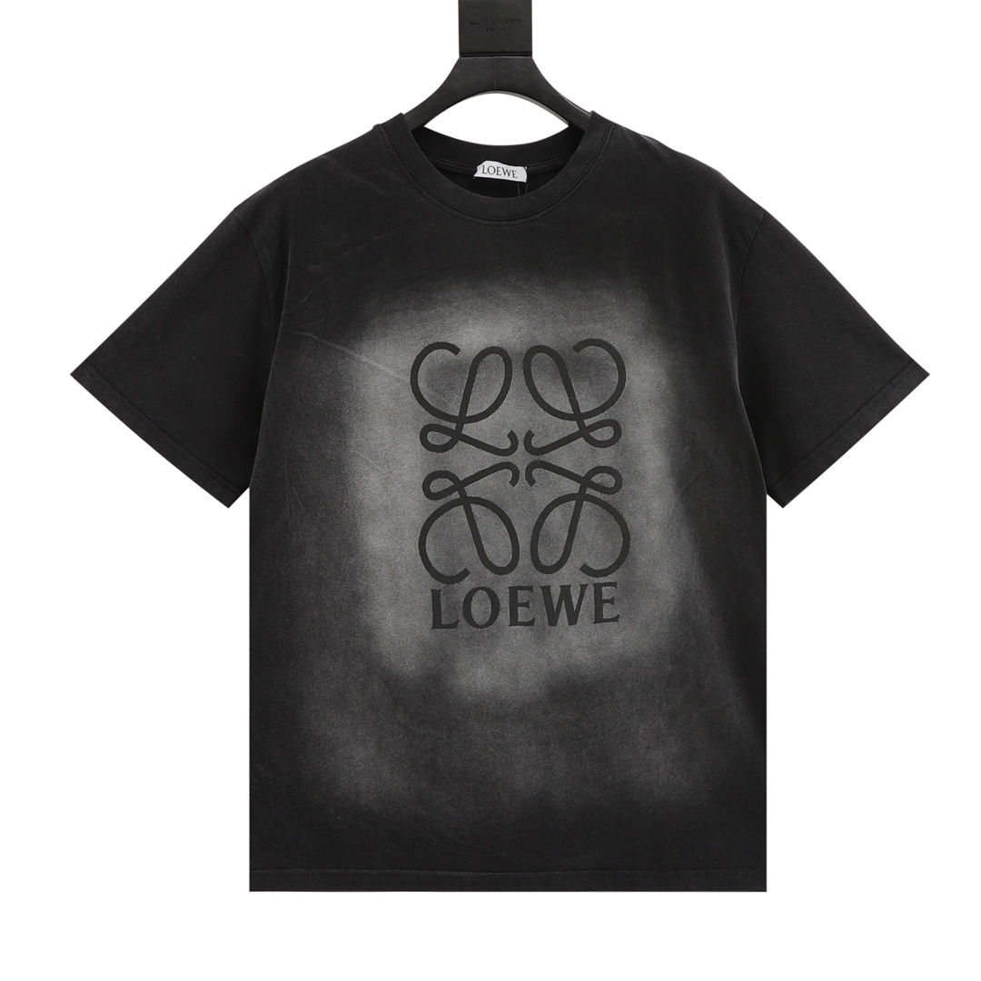 Loewe/罗意威 水洗字母印花圆领T恤 定制高克重 针织棉面料精心制作